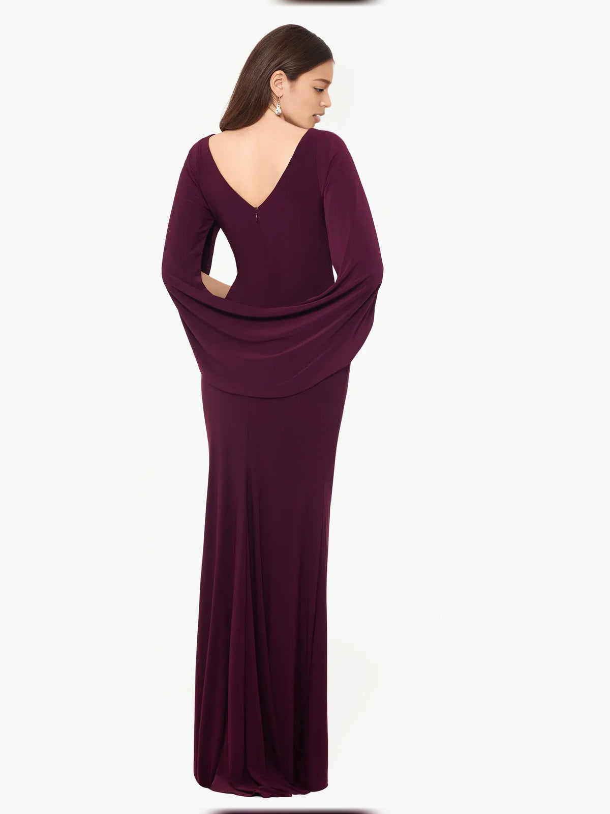 Teal floor-length mother of the bride dress, alternate view showing the overall dress design