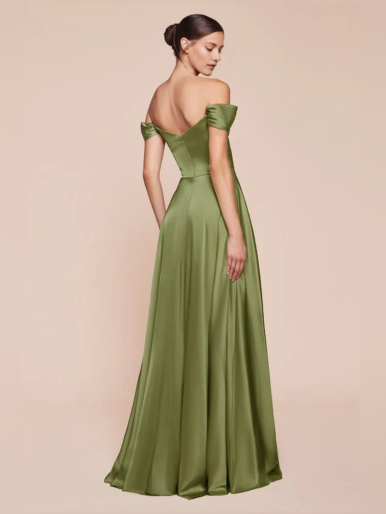 Dusty Blue floor-length prom dress, alternate view showing the overall dress design