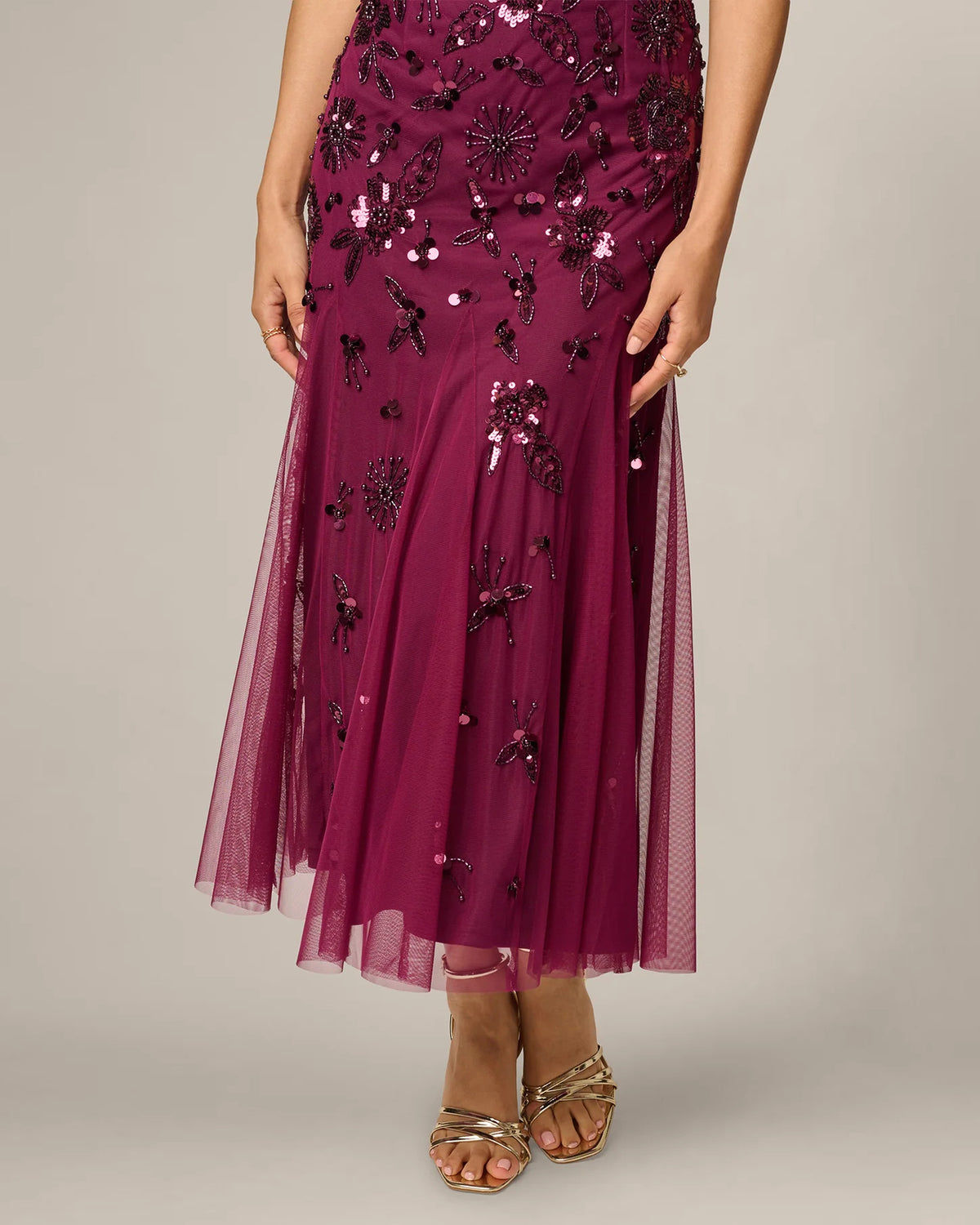 spaghetti strap a-line maxi mother of the bride dress - image 4