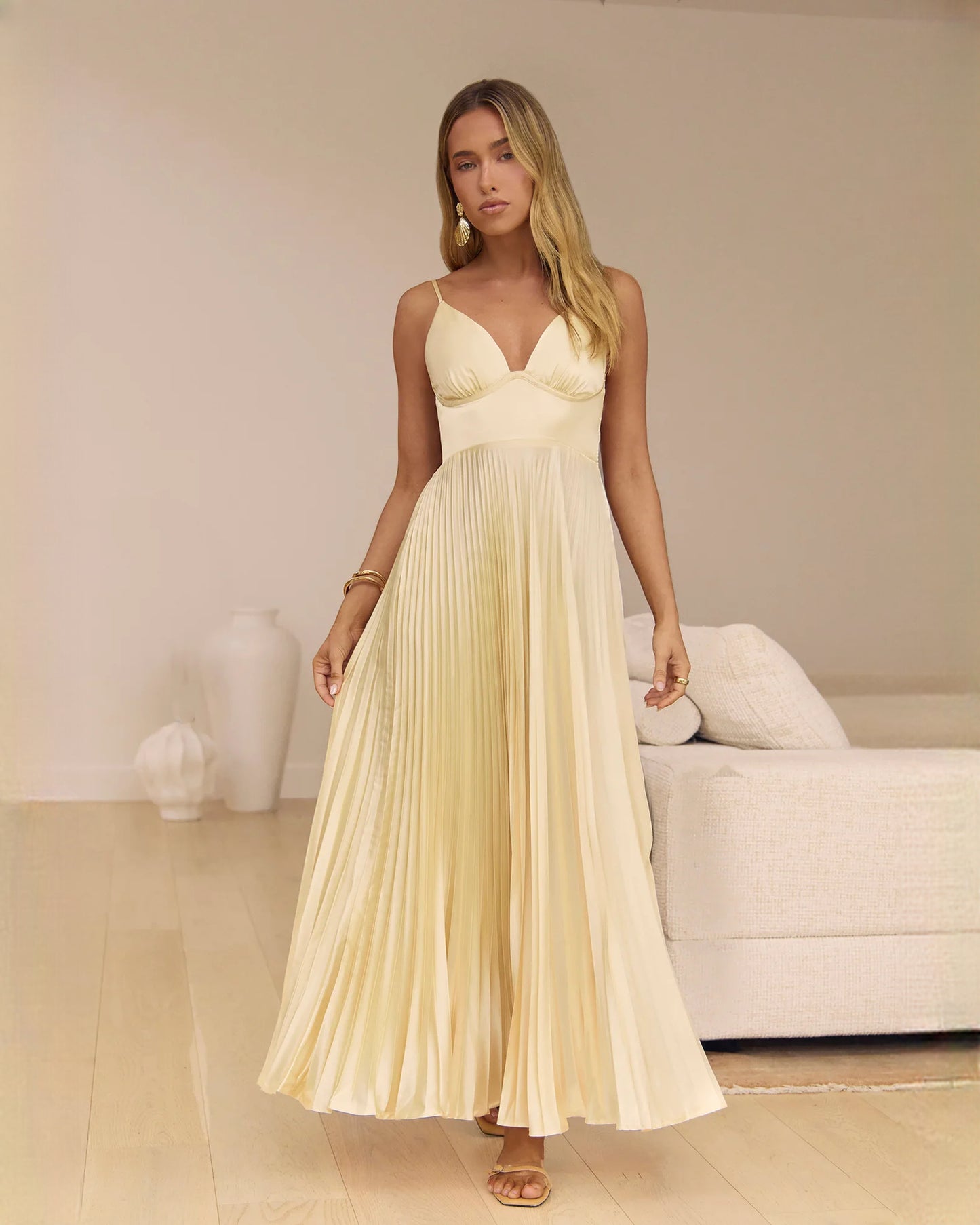 sleeveless chiffon a-line maxi bridesmaid dress - image 4