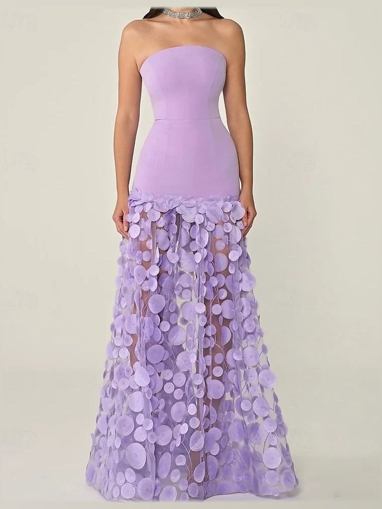 Black floor-length prom dress, alternate view showing the overall dress design