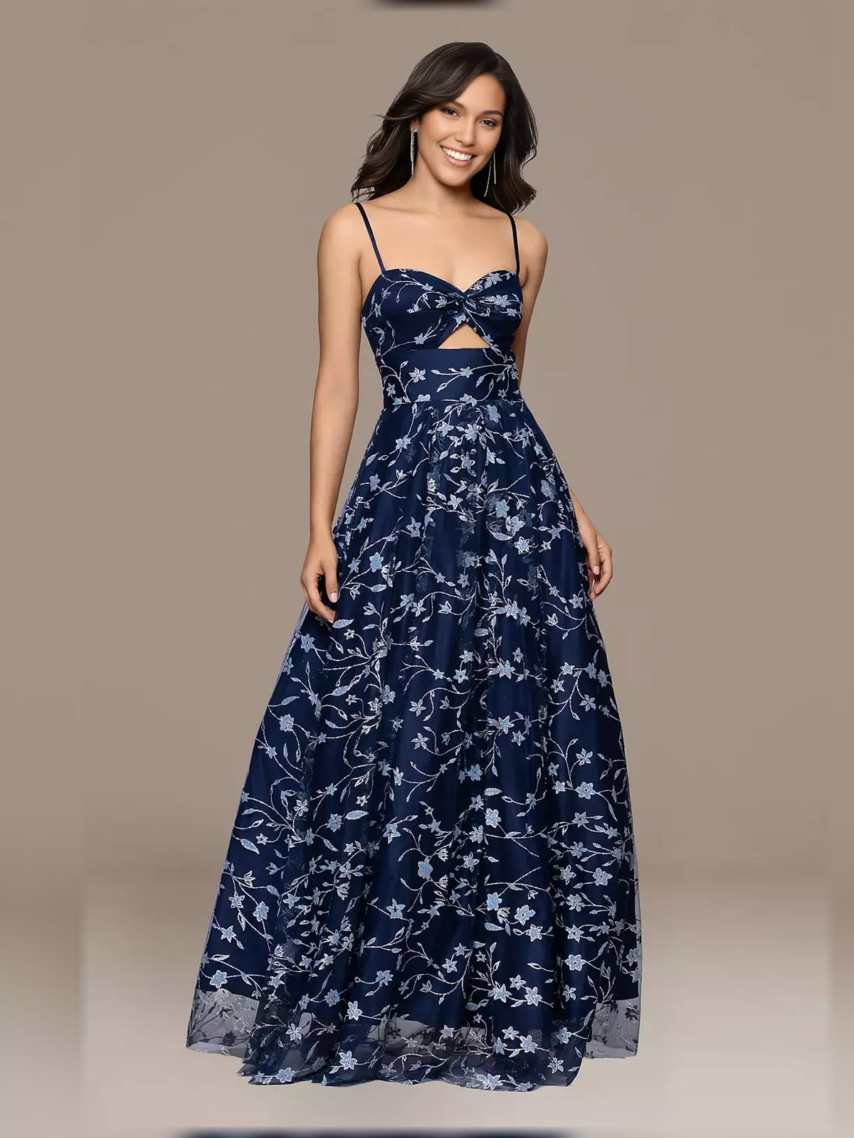 As Picture a-line floor-length formal dress with draping, alternate view