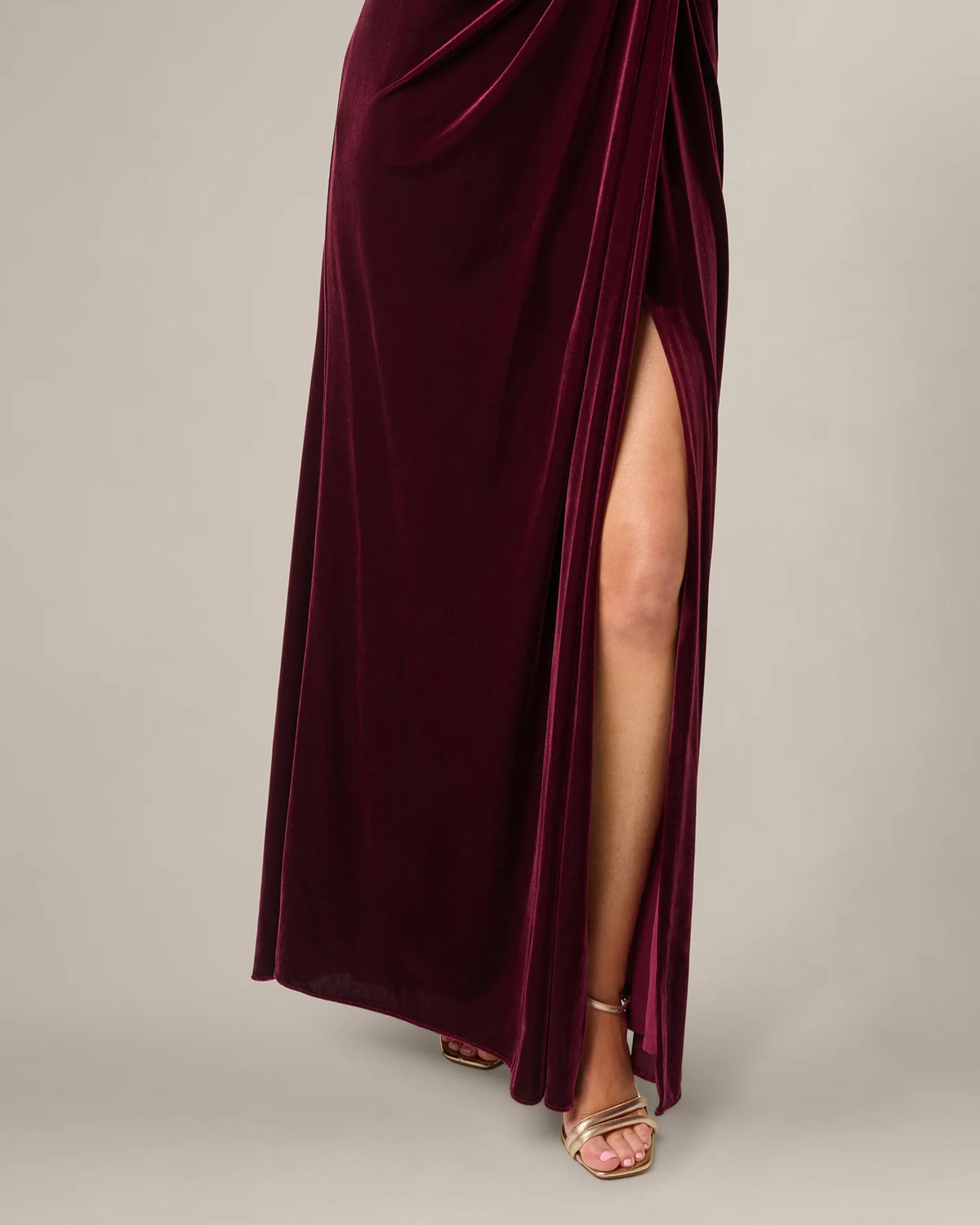 one-shoulder a-line maxi mother of the bride dress - image 4