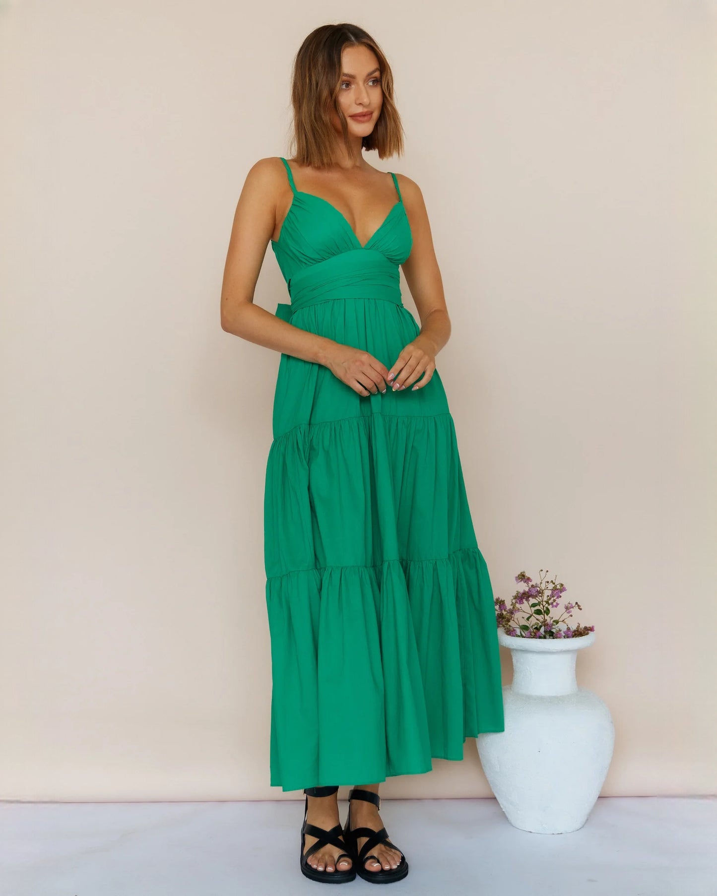 sleeveless chiffon a-line maxi bridesmaid dress - image 4