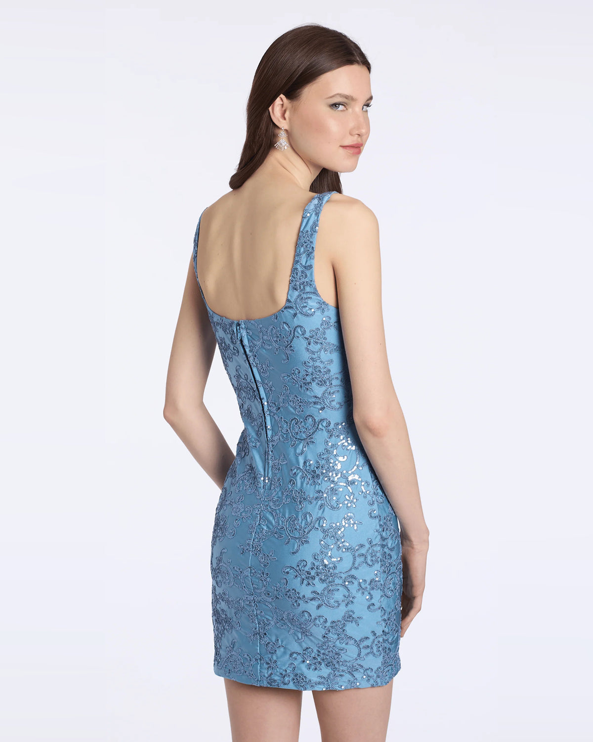 square neck a-line maxi homecoming dress - image 4