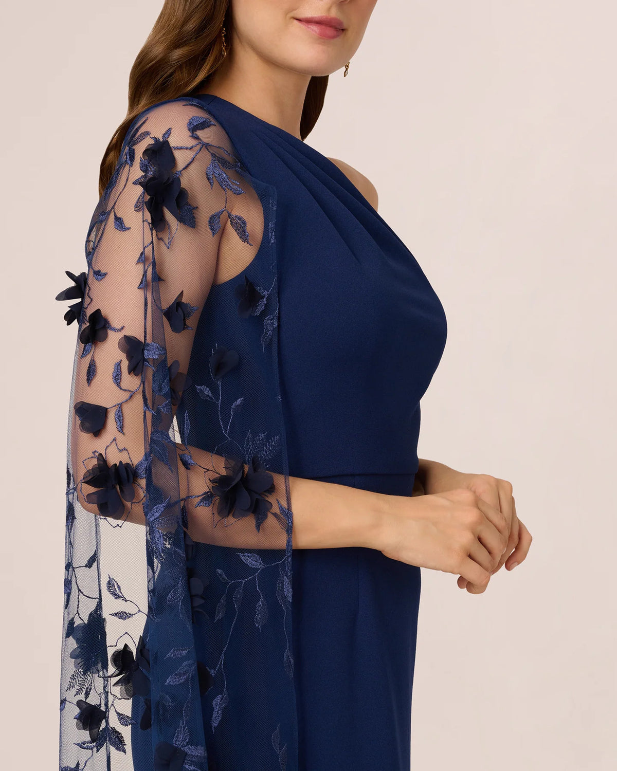 one-shoulder a-line maxi mother of the bride dress - image 4