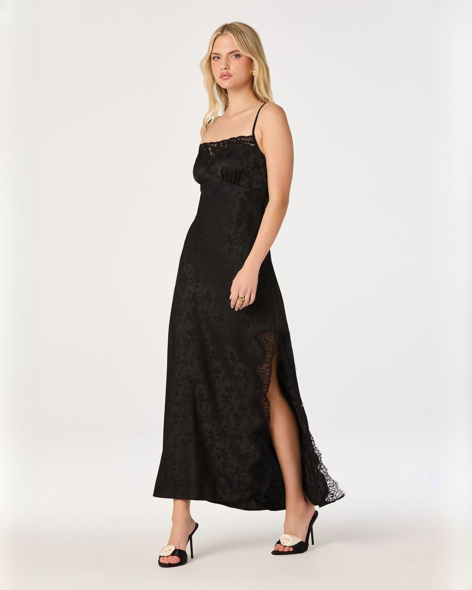 sleeveless mesh a-line maxi bridesmaid dress - image 4