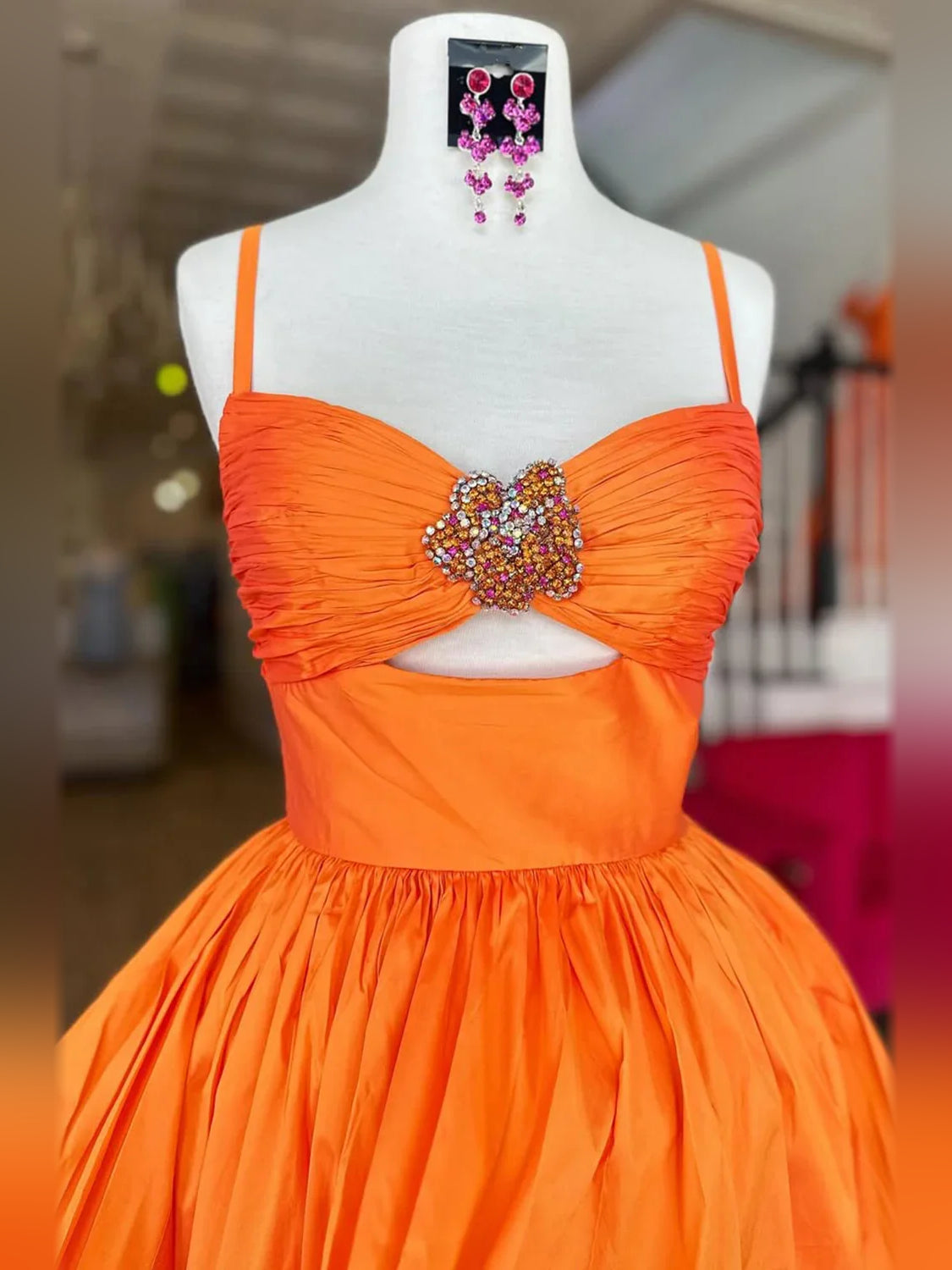 Blue short homecoming dress, alternate view showing the overall dress design