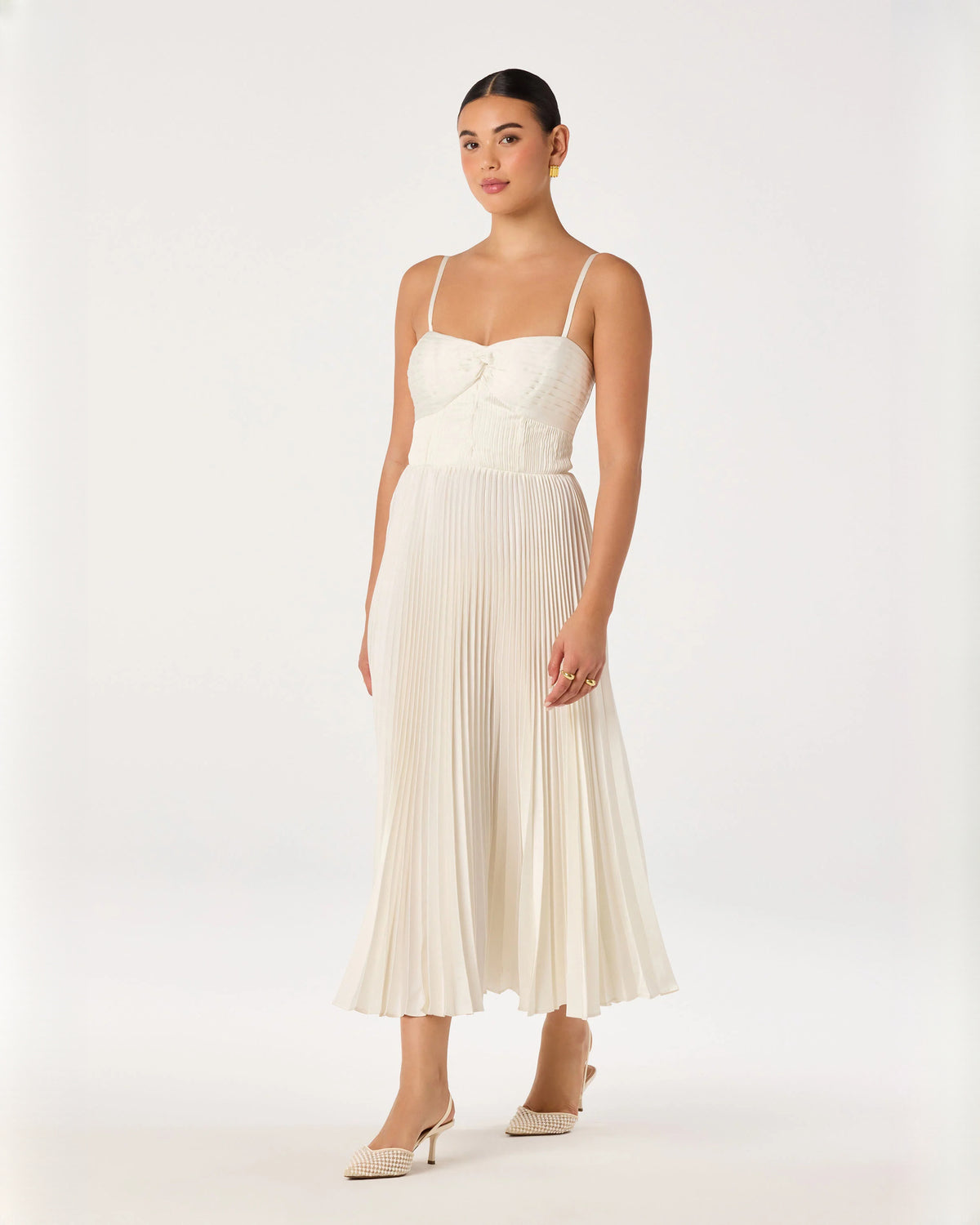 sweetheart chiffon a-line midi bridesmaid dress - image 4