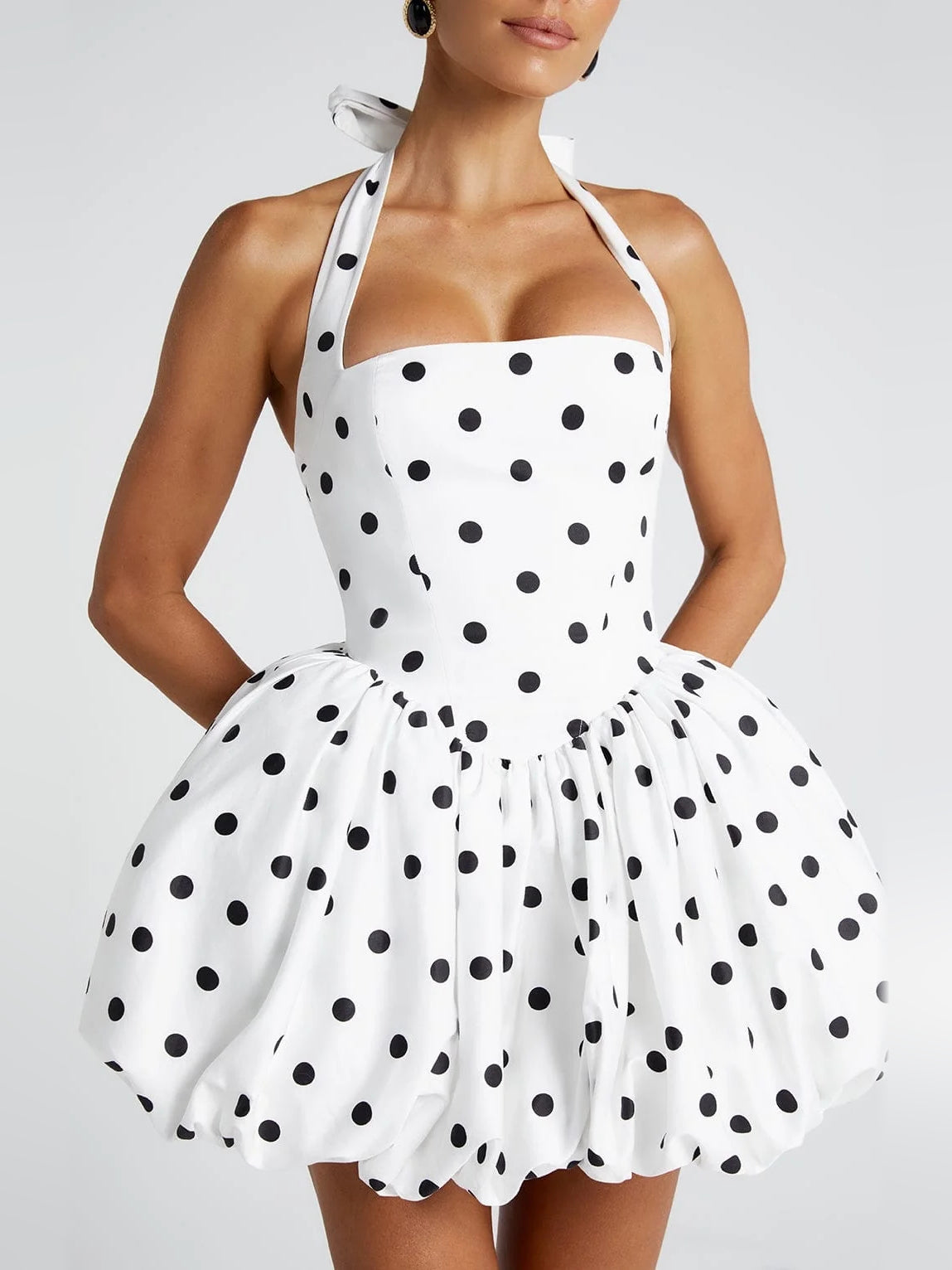 Black & White mini homecoming dress, alternate view showing the overall dress design