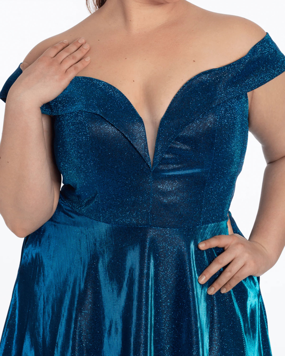 off shoulder a-line maxi prom dress - image 4