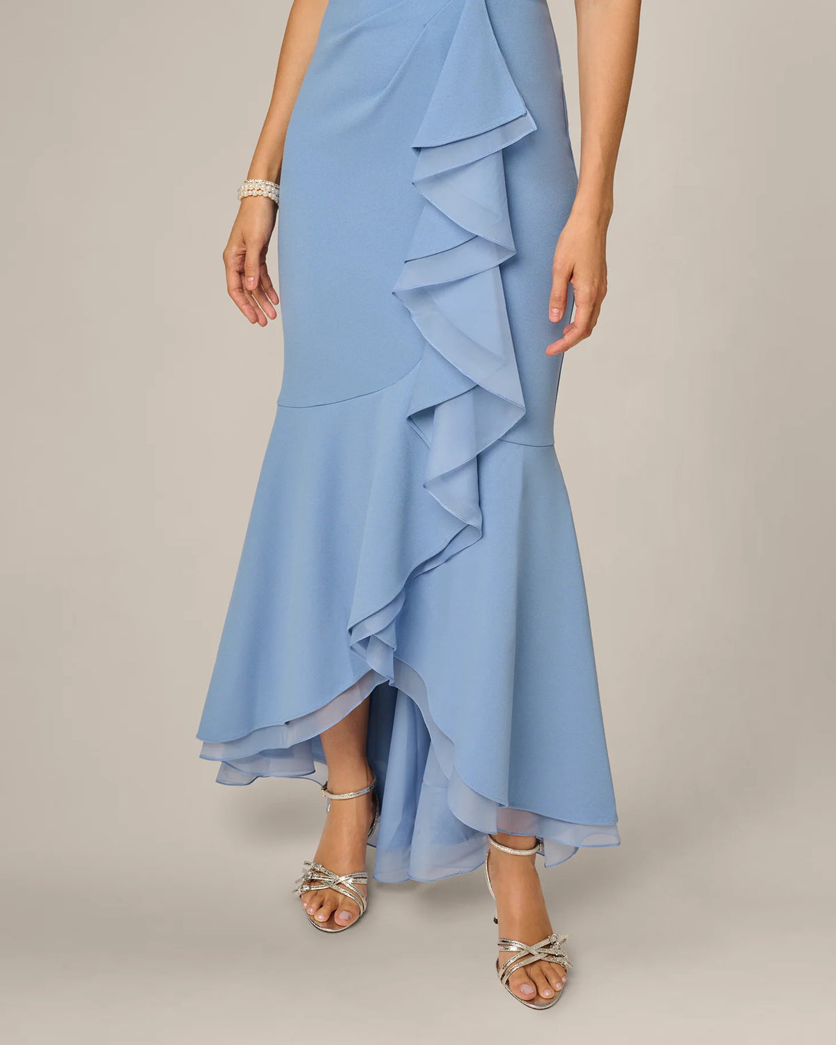 spaghetti strap a-line maxi mother of the bride dress - image 4
