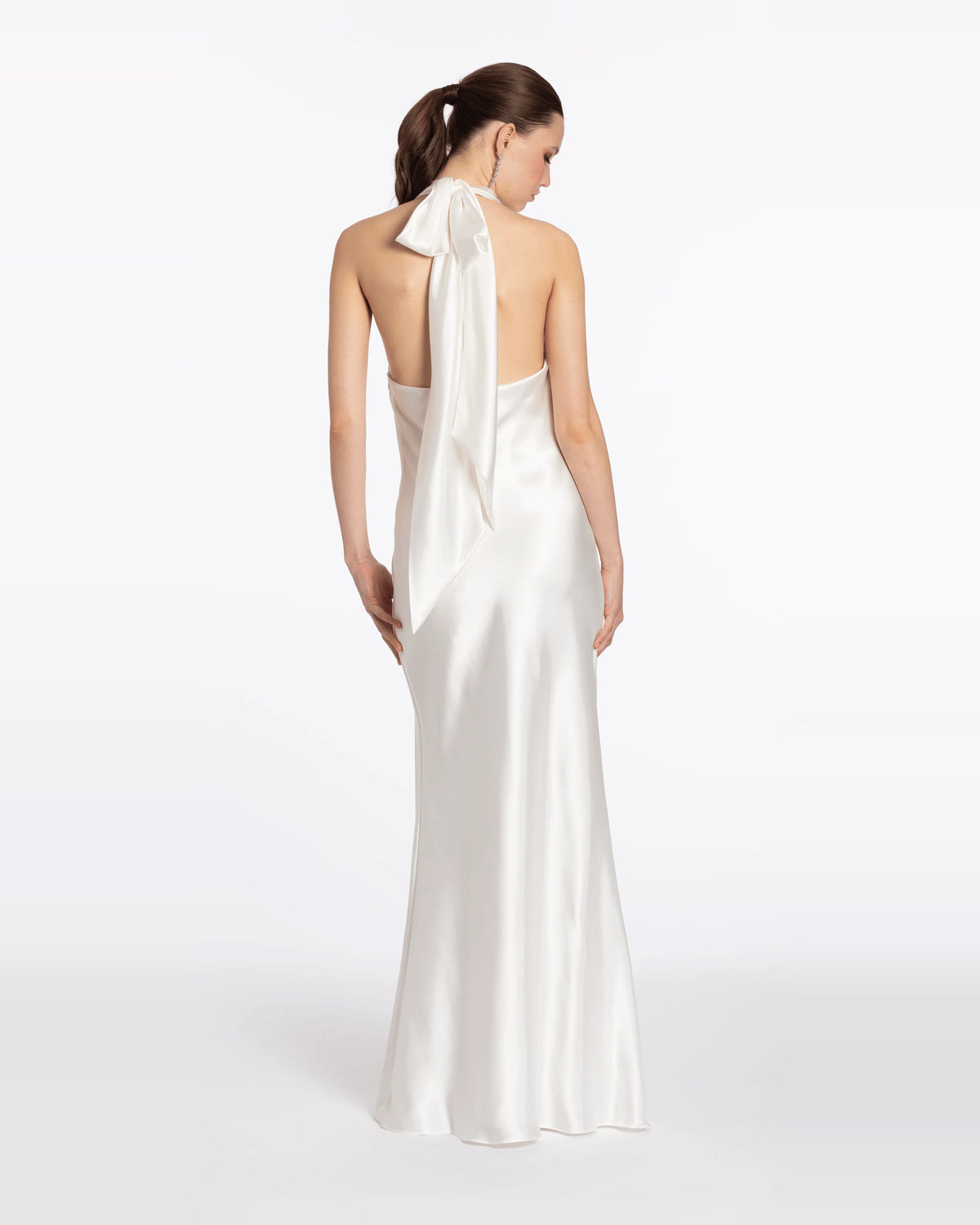 halter neck column maxi prom dress - image 4