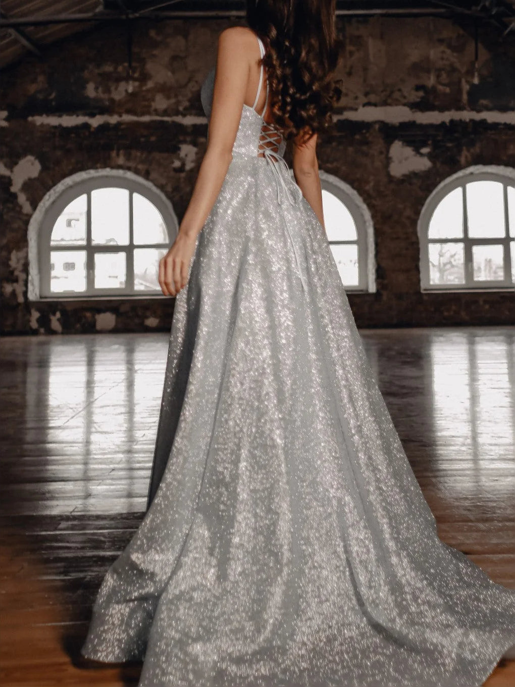 Light Blue floor-length prom dress, alternate view showing the overall dress design