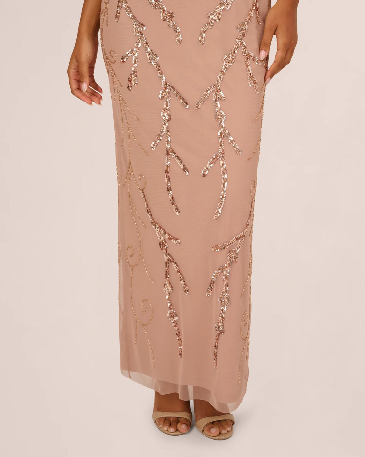 short-sleeve a-line maxi mother of the bride dress - image 4