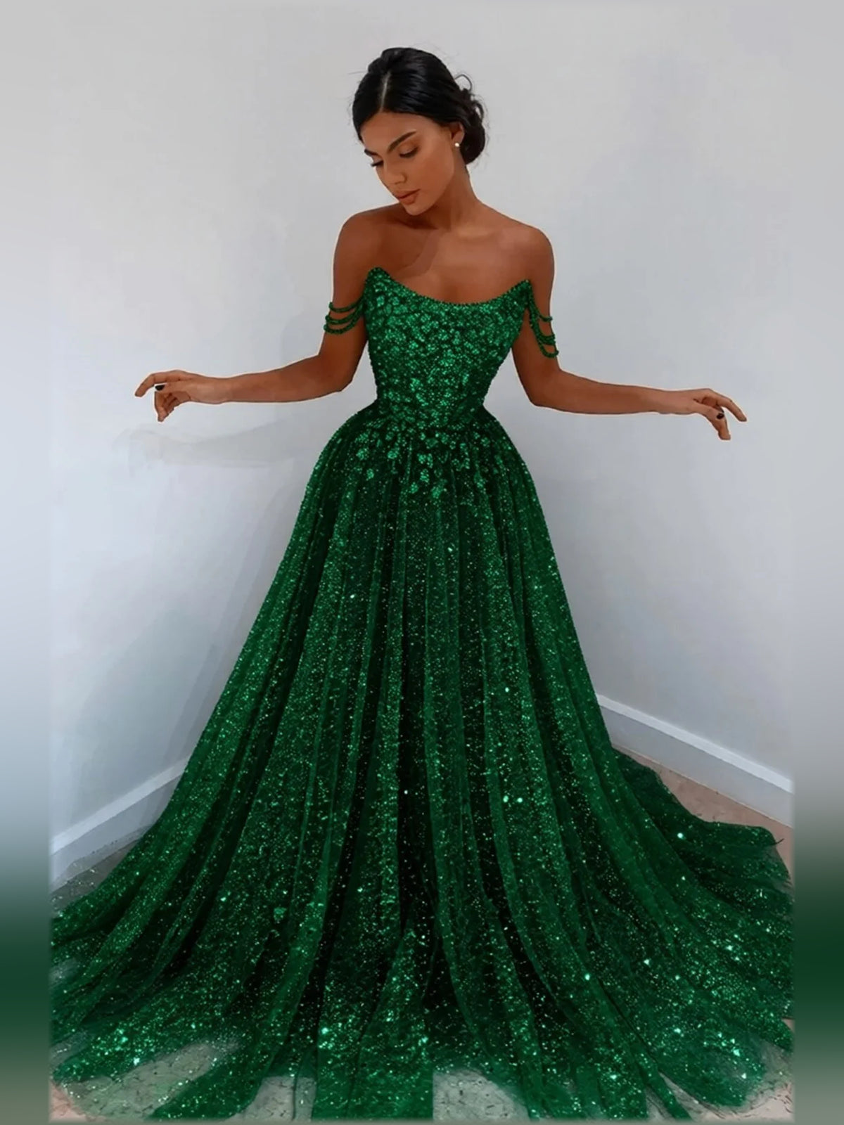 Moss a-line floor-length formal dress with floral print, alternate view