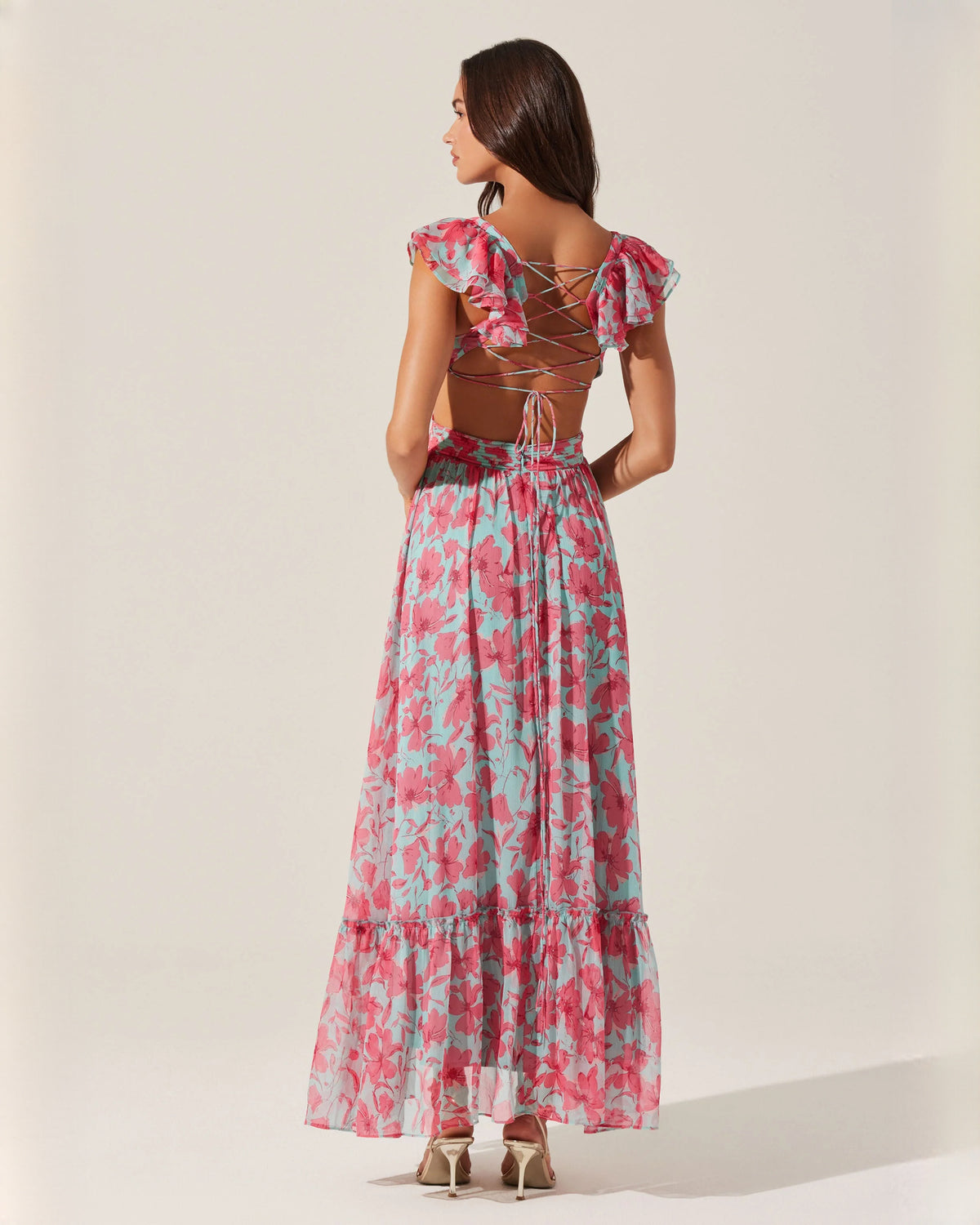 sleeveless chiffon a-line maxi bridesmaid dress - image 4
