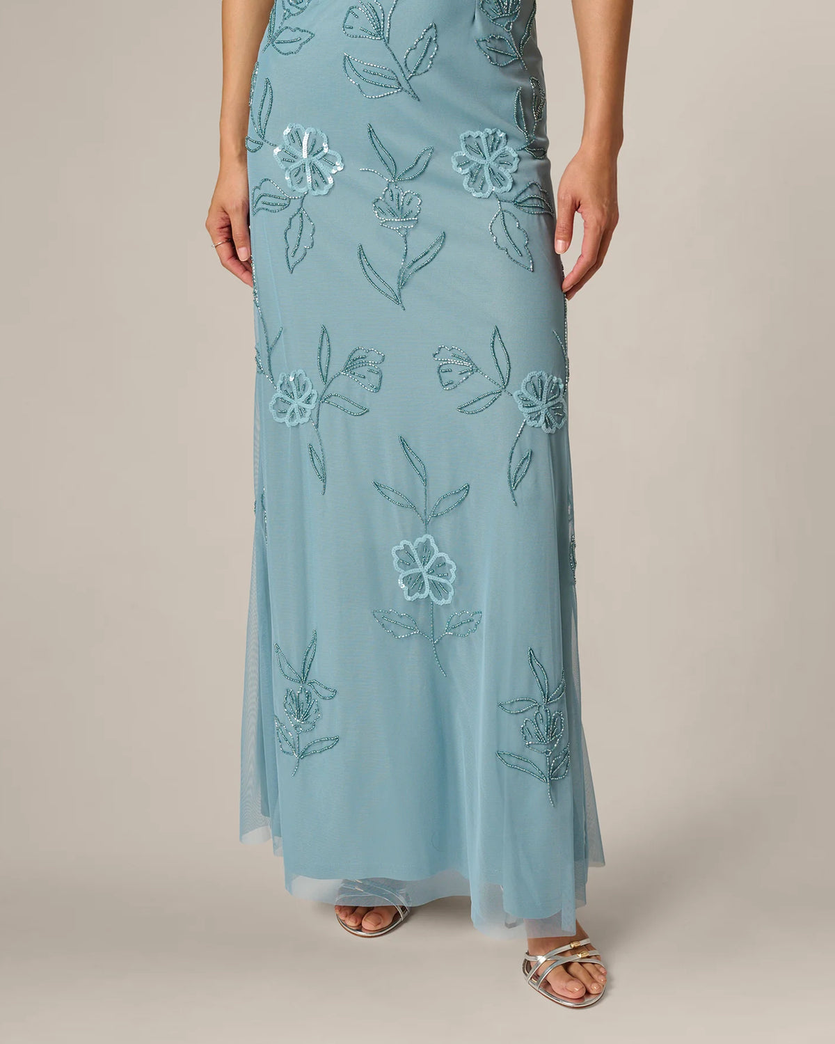 flutter-sleeve a-line maxi mother of the bride dress - image 4