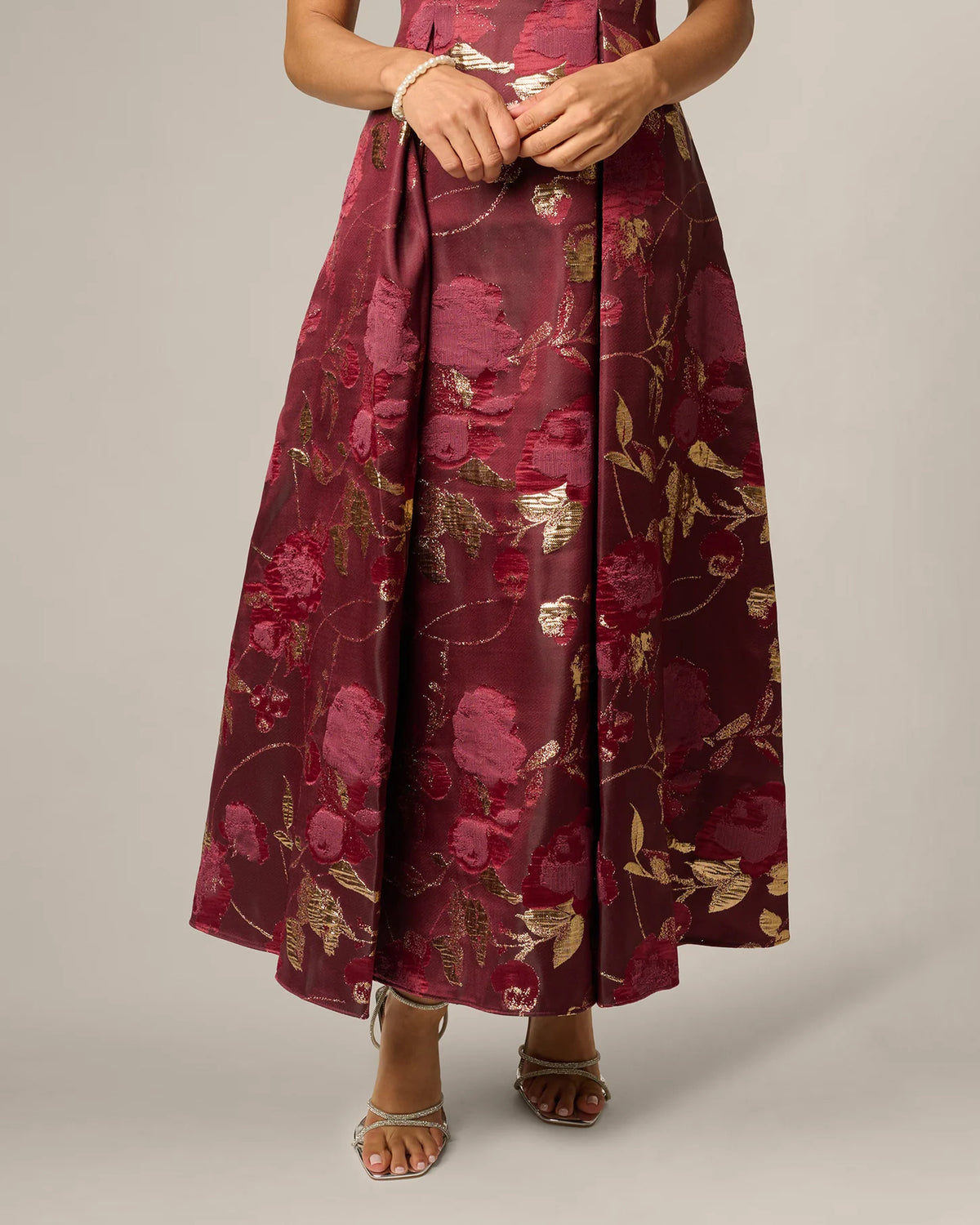off-shoulder a-line midi mother of the bride dress - image 4