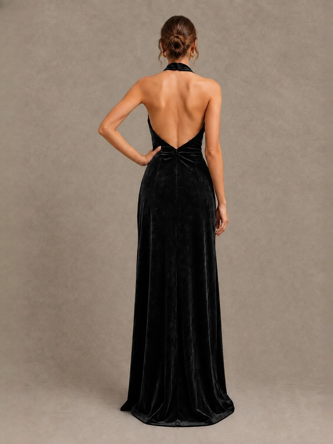 Emerald Green floor-length bridesmaid dress, alternate view showing the overall dress design