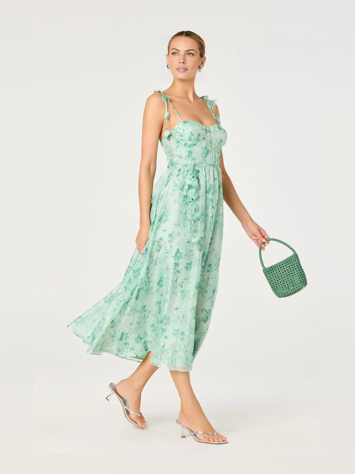 Mint Green mini prom dress, alternate view showing the overall dress design
