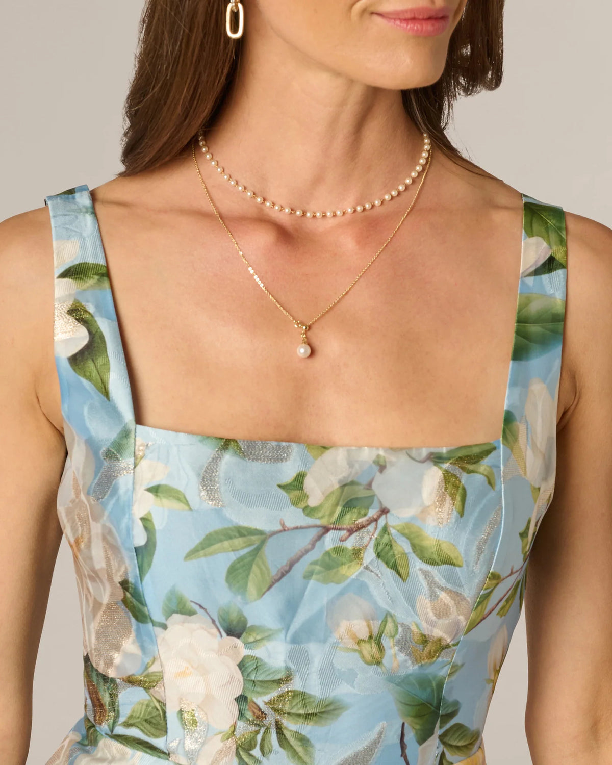 square neck a-line maxi mother of the bride dress - image 4