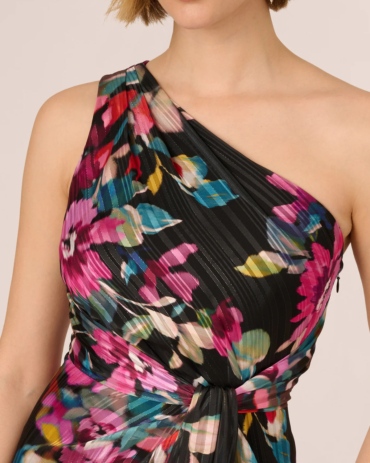 one-shoulder a-line maxi mother of the bride dress - image 4