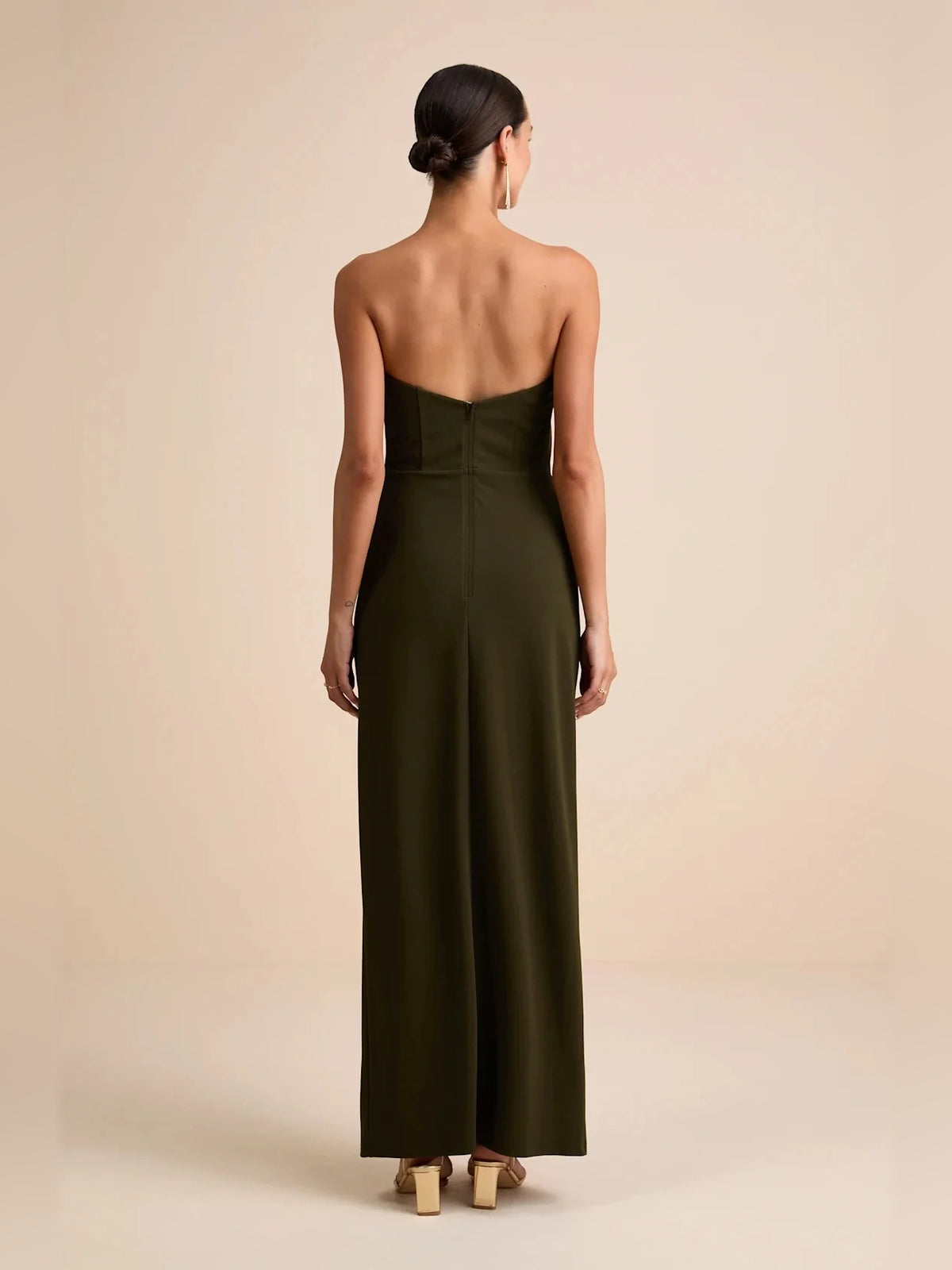 Black maxi homecoming dress, alternate view showing the overall dress design