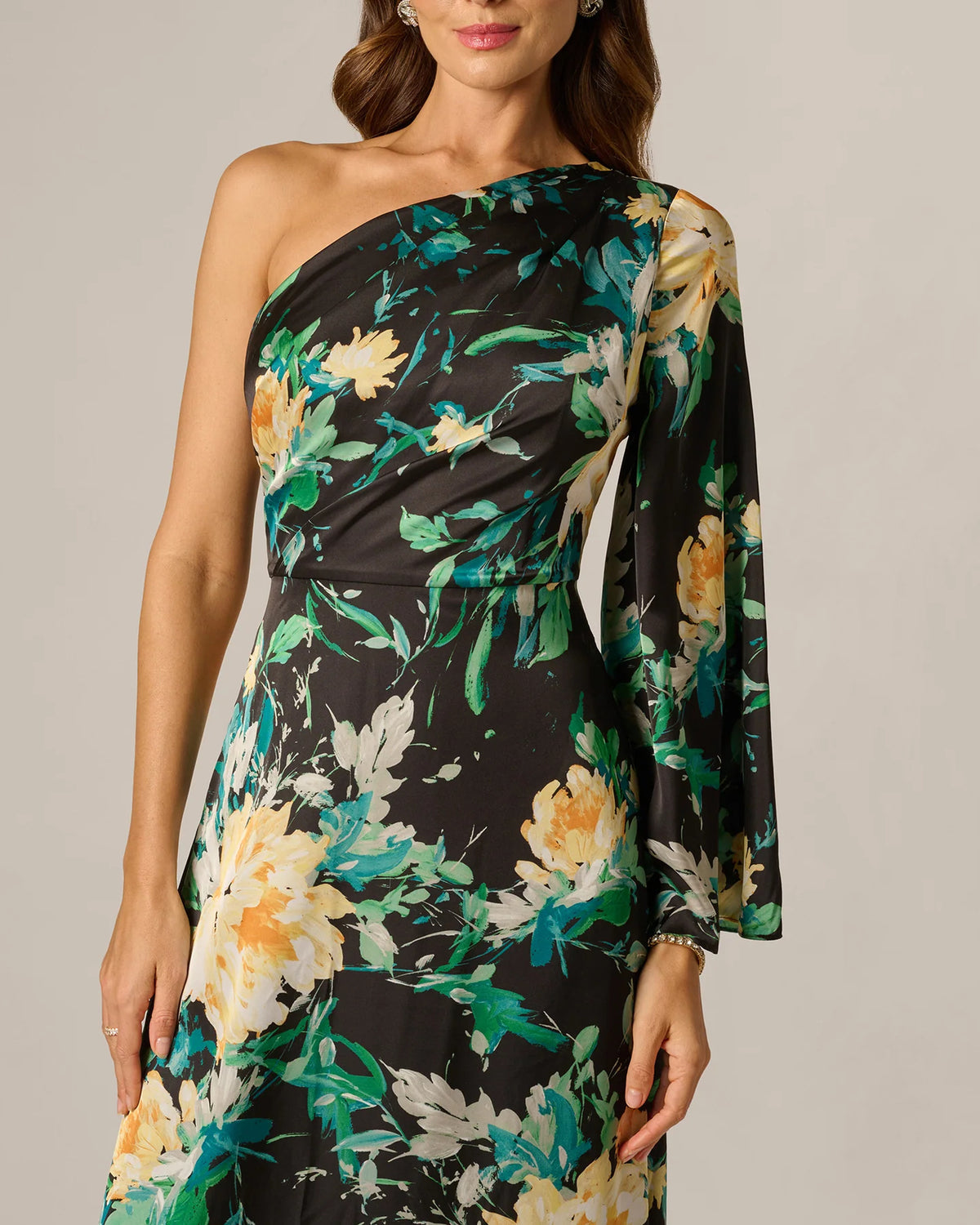 one-shoulder a-line maxi mother of the bride dress - image 4