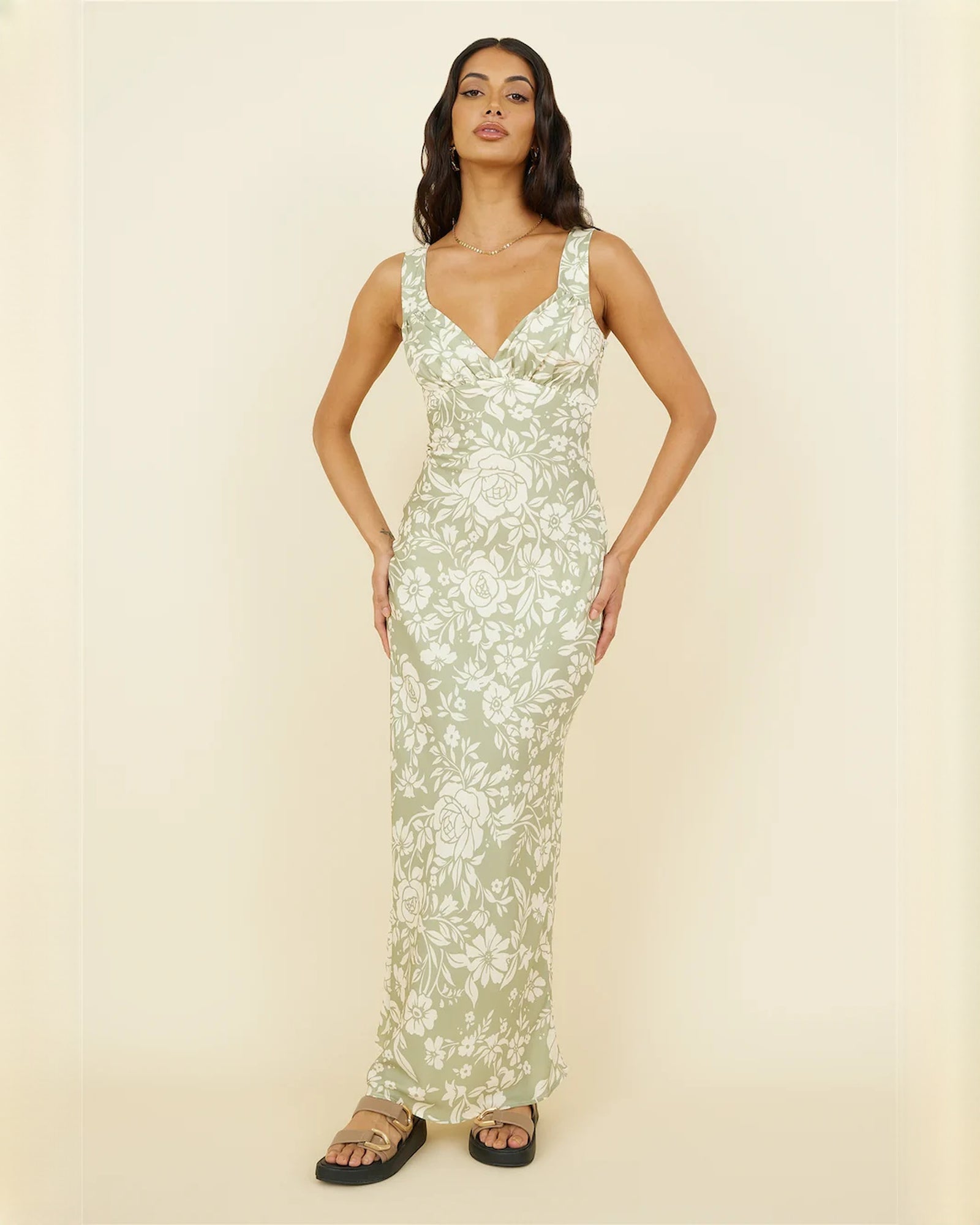 sleeveless mesh a-line maxi bridesmaid dress - image 4