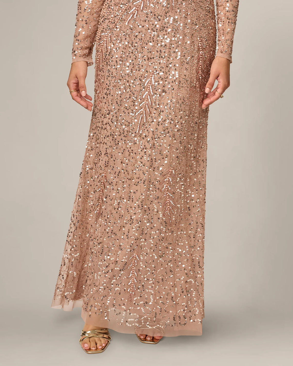 long-sleeve a-line maxi mother of the bride dress - image 4