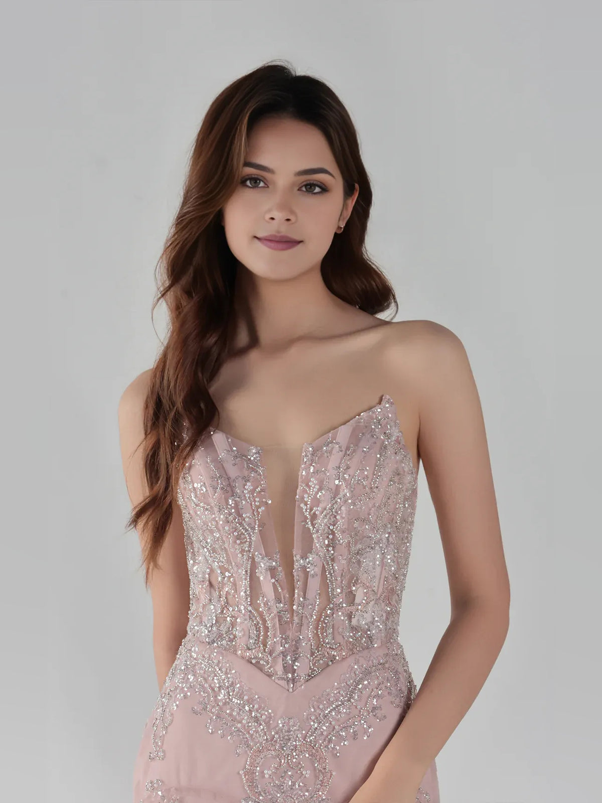 Light Pink mini homecoming dress, alternate view showing the overall dress design