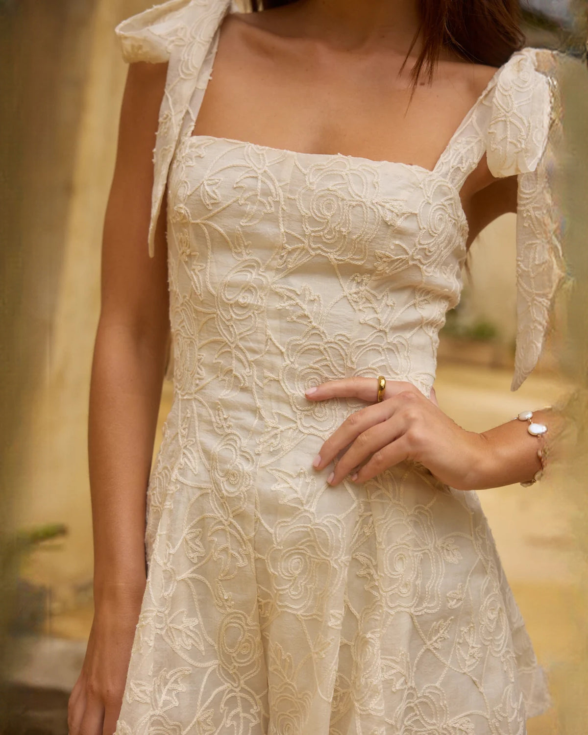 sleeveless mesh a-line maxi bridesmaid dress - image 4