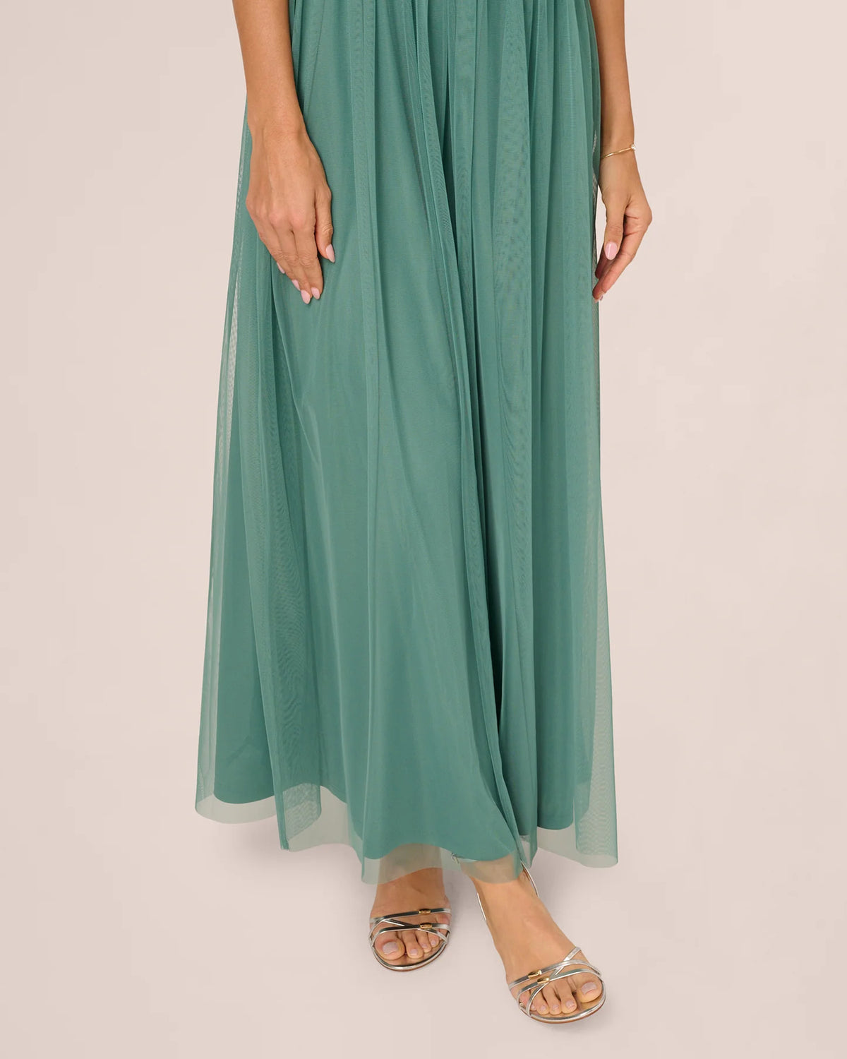 short-sleeve a-line maxi mother of the bride dress - image 4