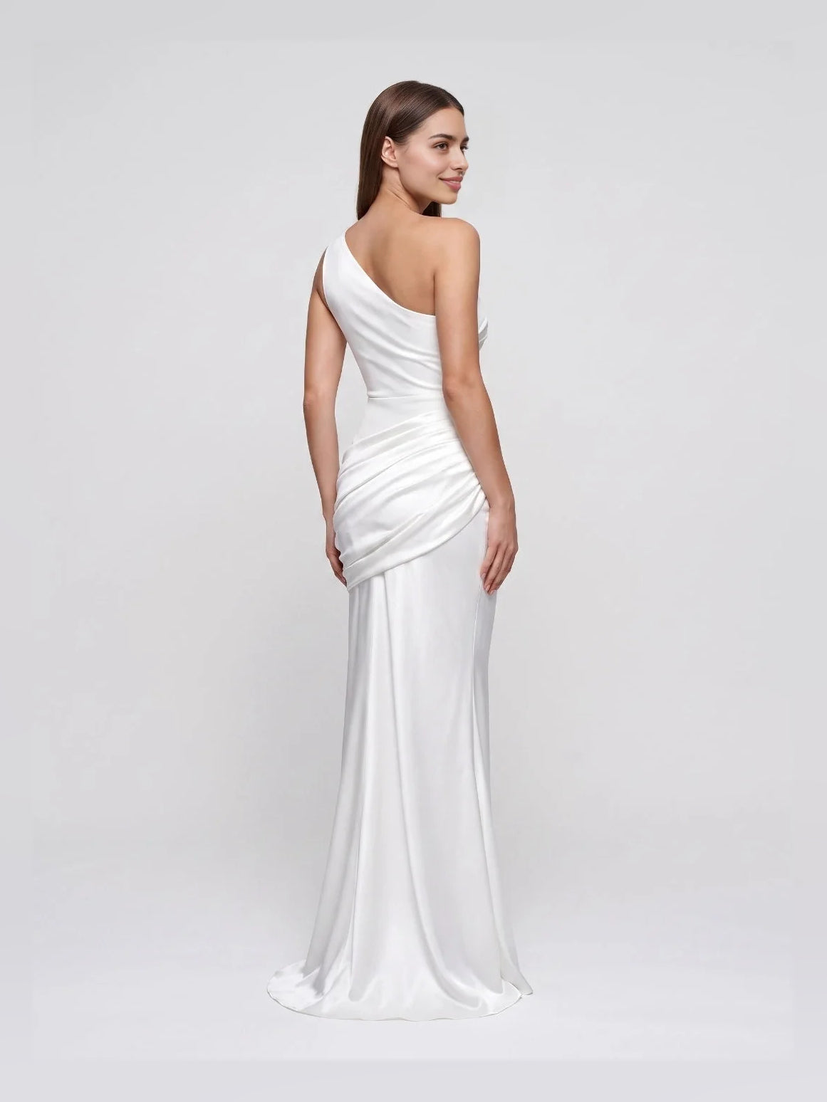 Light Blue floor-length bridesmaid dress, alternate view showing the overall dress design