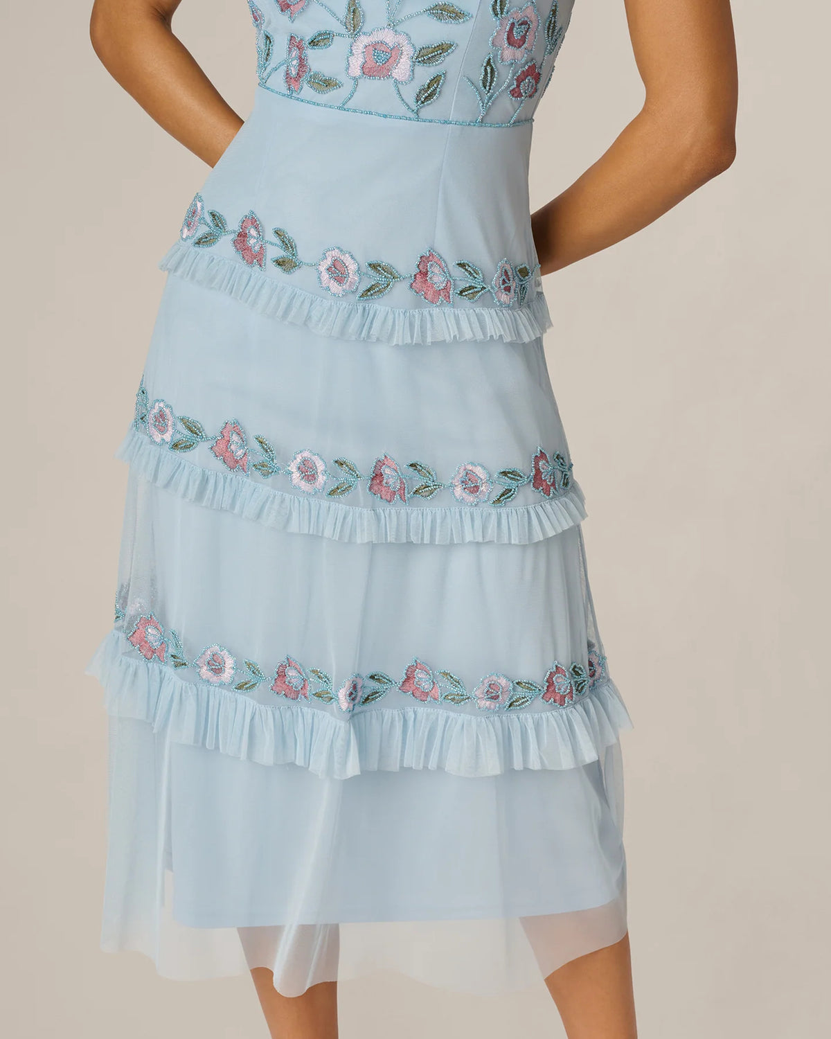 sleeveless a-line midi mother of the bride dress - image 4