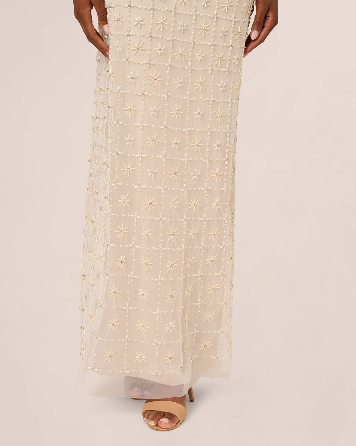off-shoulder sheath maxi mother of the bride dress - image 4
