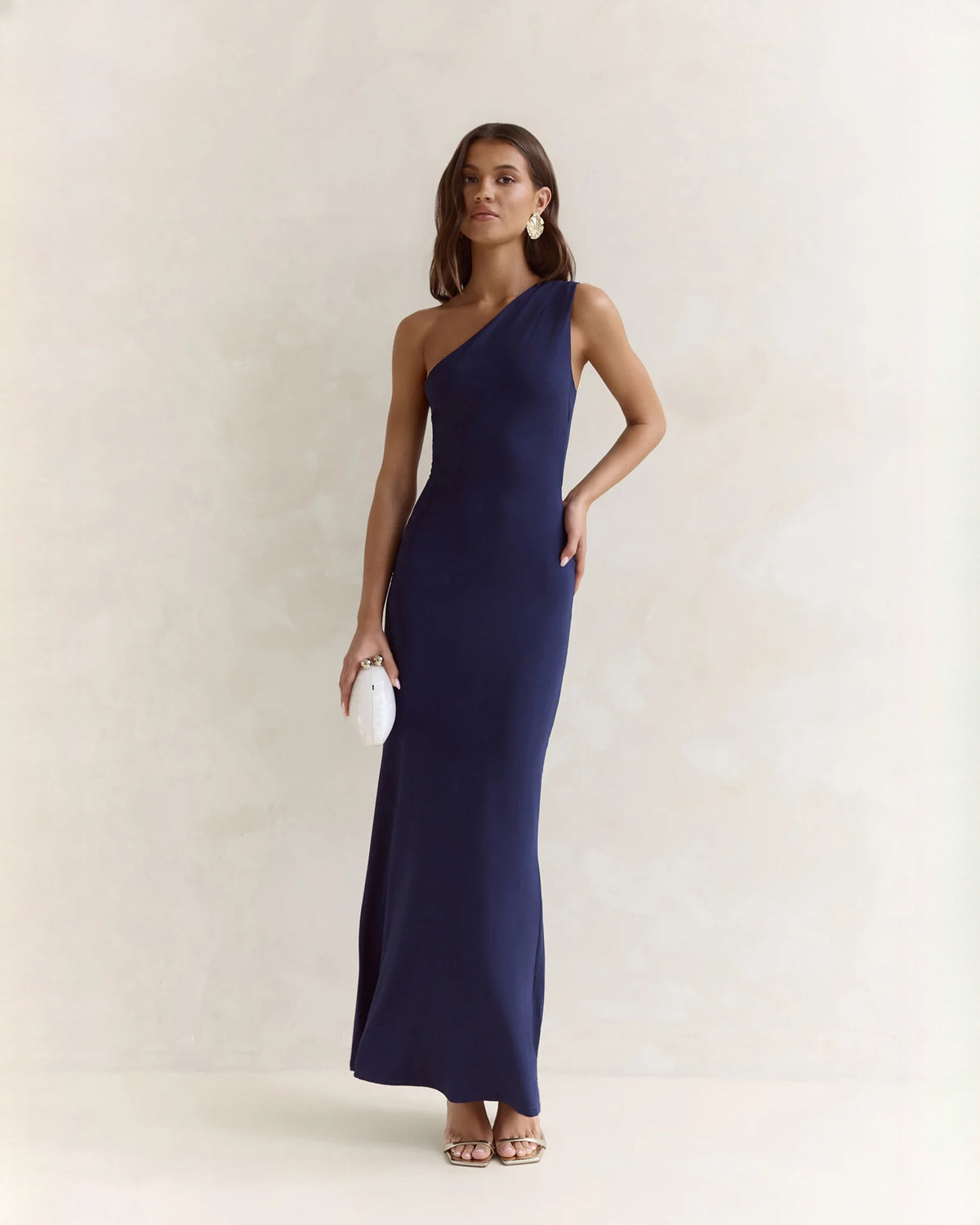 sleeveless satin a-line maxi bridesmaid dress - image 4