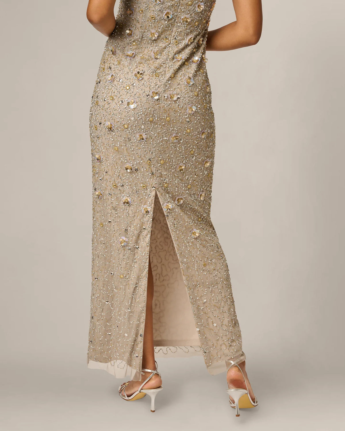 spaghetti strap a-line maxi mother of the bride dress - image 4