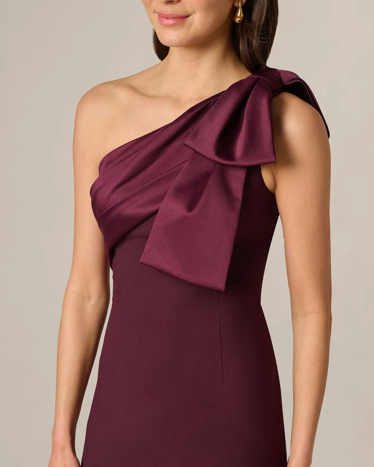 one-shoulder a-line maxi mother of the bride dress - image 4