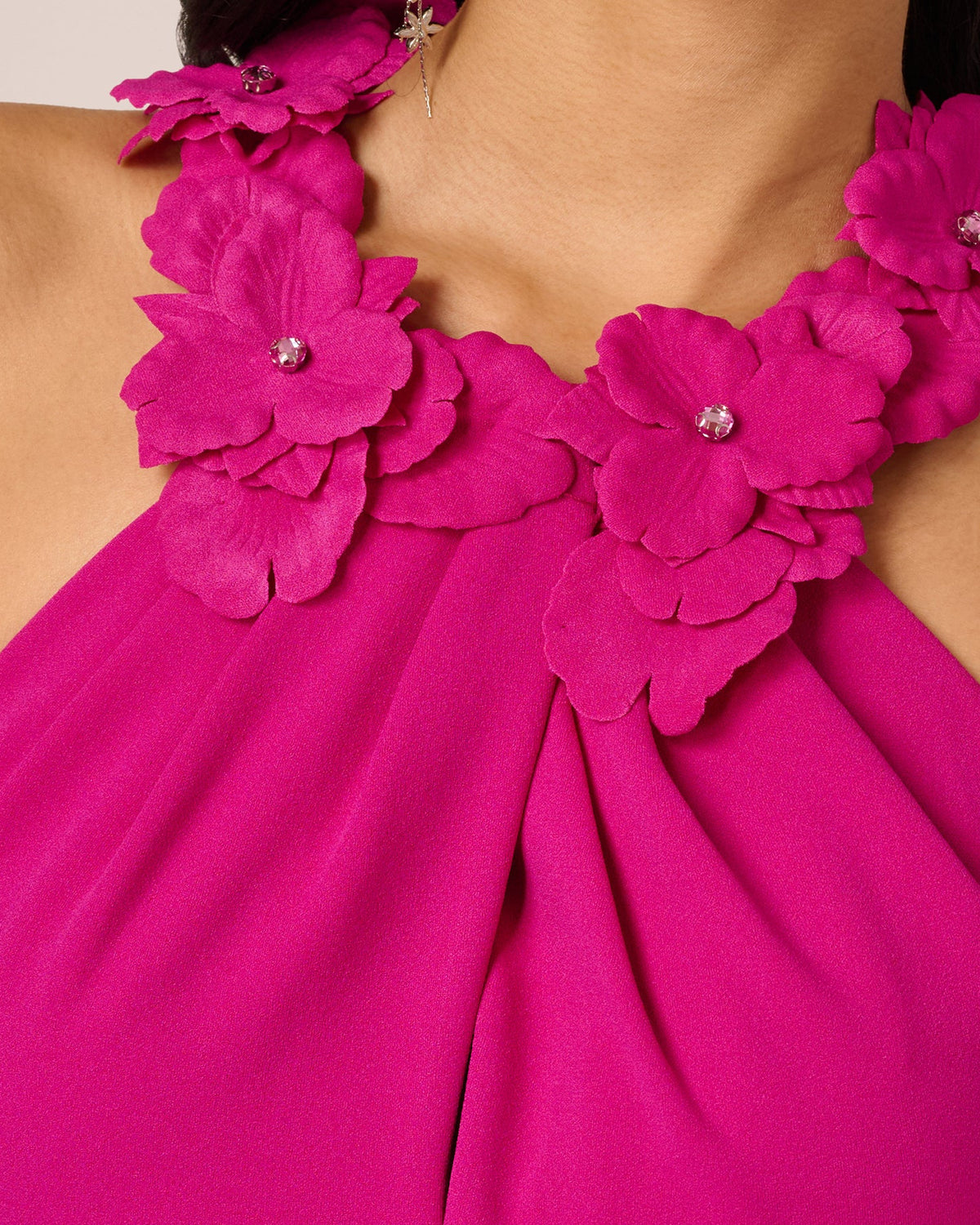 halter neck a-line maxi mother of the bride dress - image 4