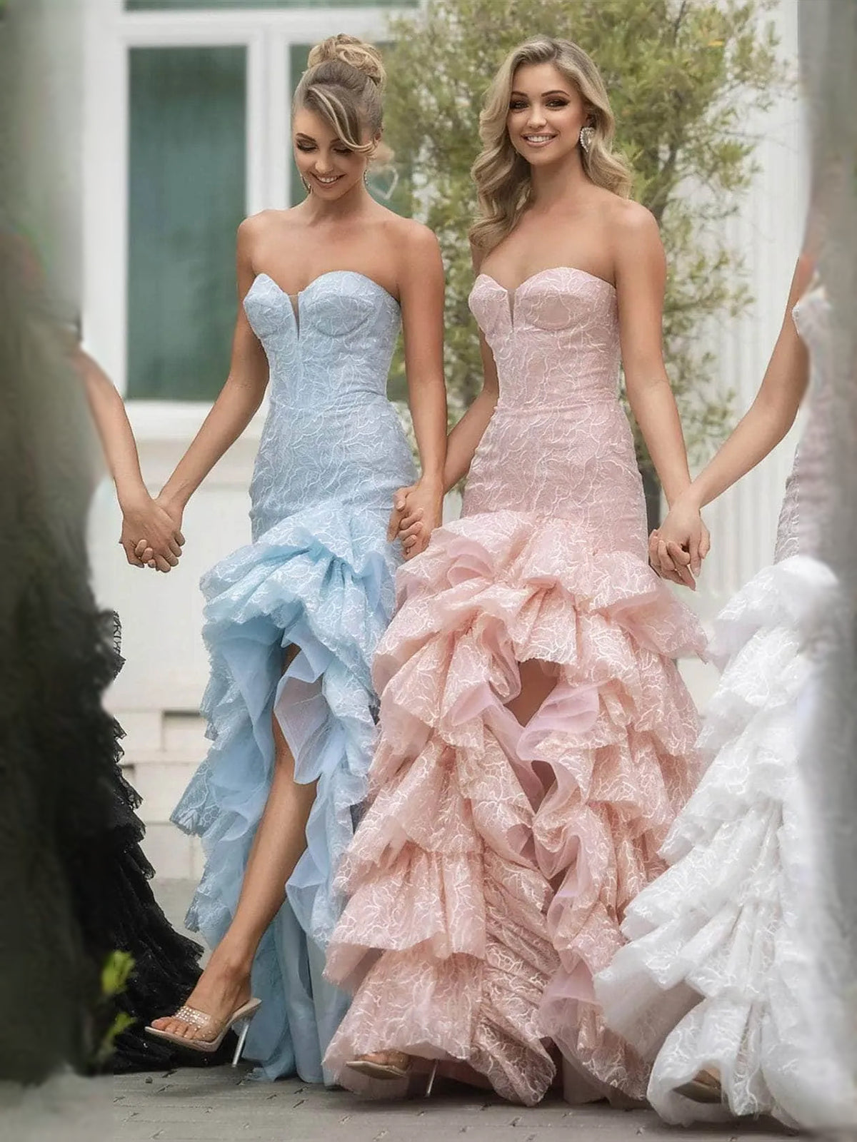Sky Blue maxi prom dress, alternate view showing the overall dress design