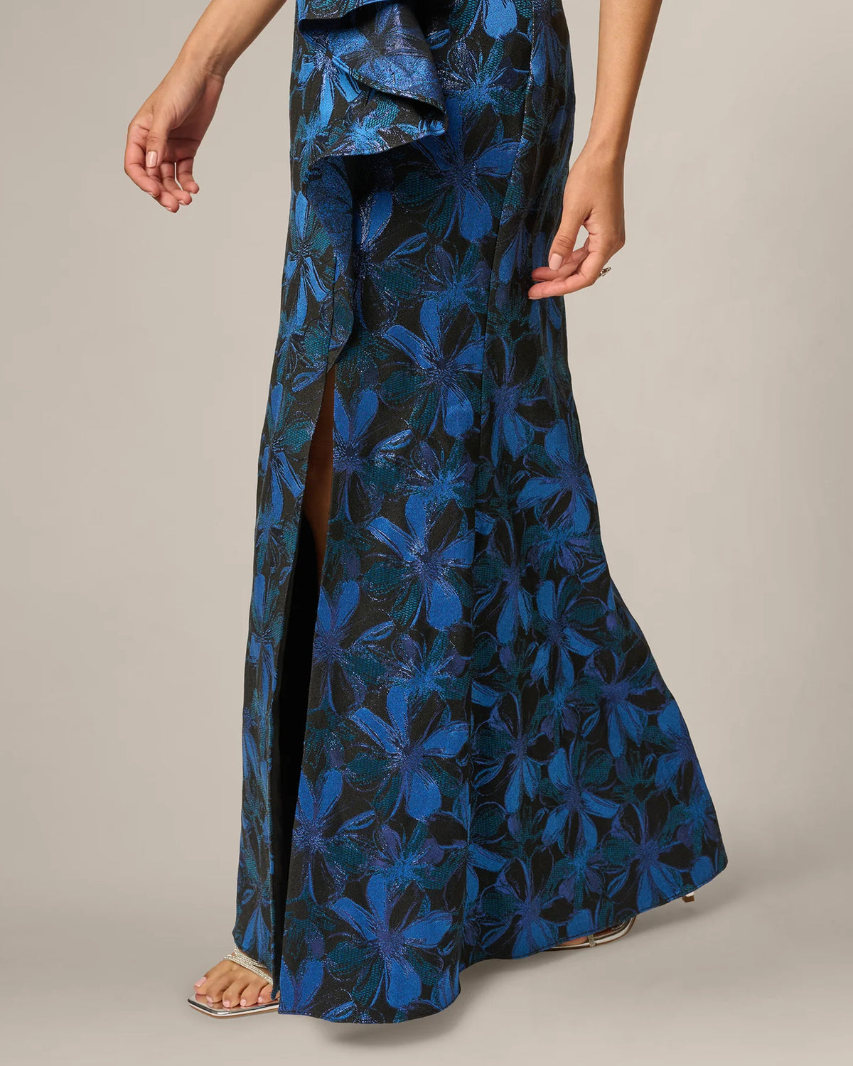 off-shoulder a-line maxi mother of the bride dress - image 4