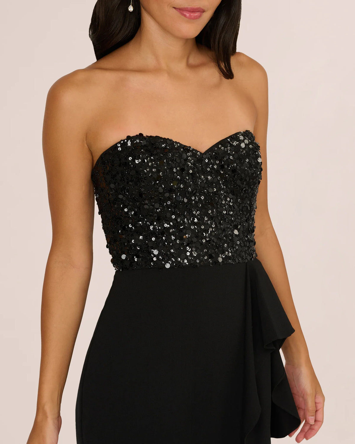 strapless a-line maxi mother of the bride dress - image 4