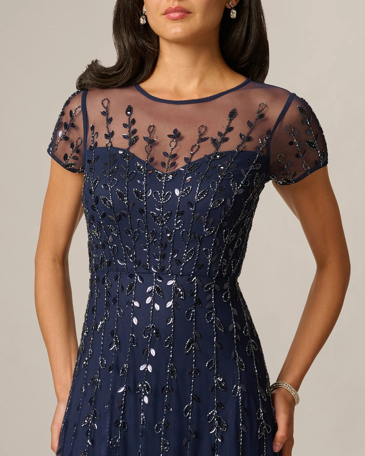 spaghetti strap a-line maxi mother of the bride dress - image 4