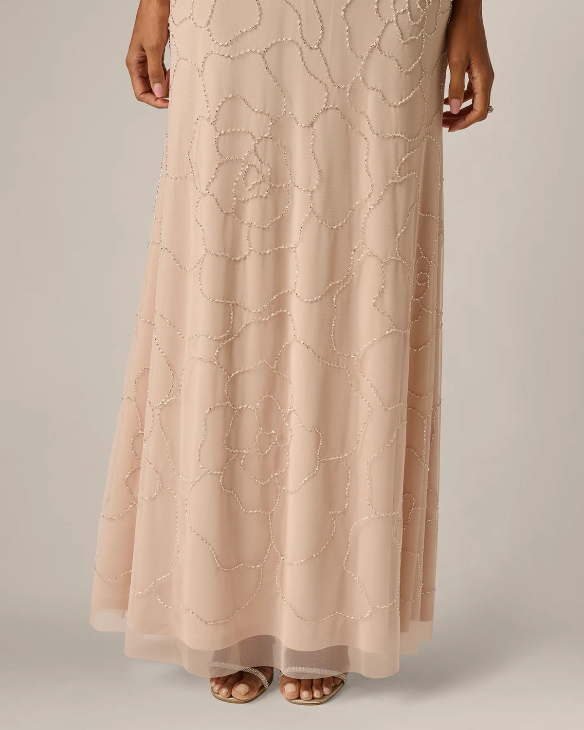 short-sleeve a-line maxi mother of the bride dress - image 4