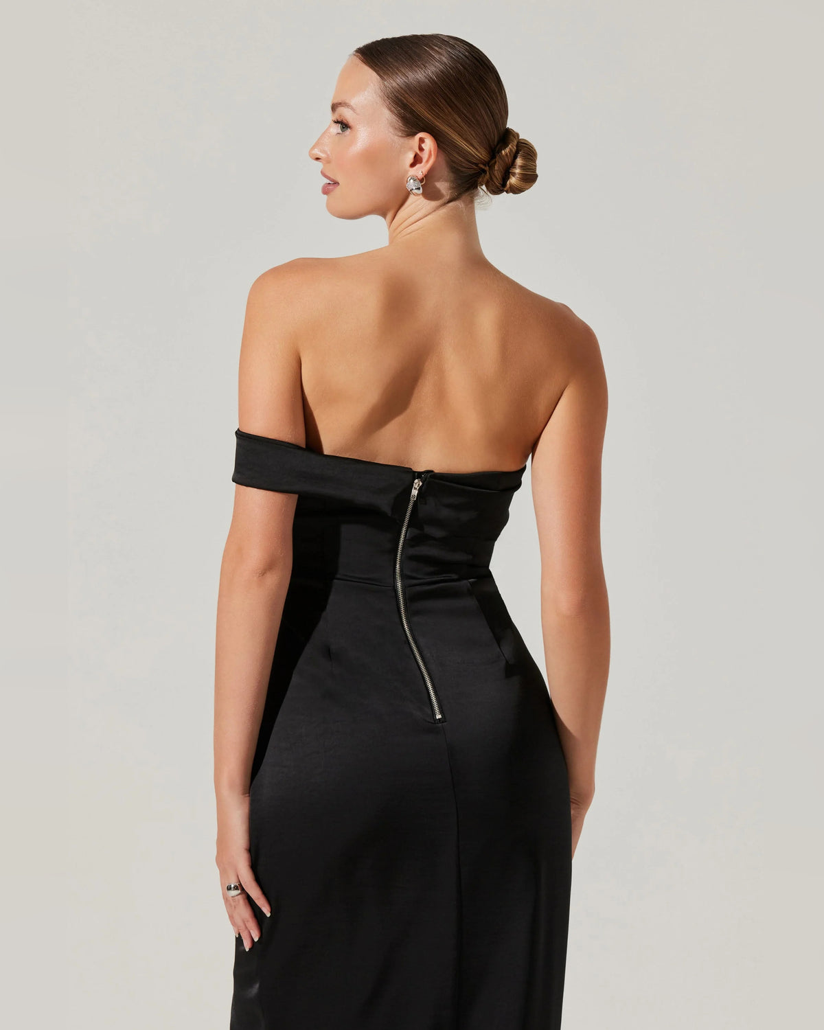 off-shoulder a-line midi formal dress - image 4