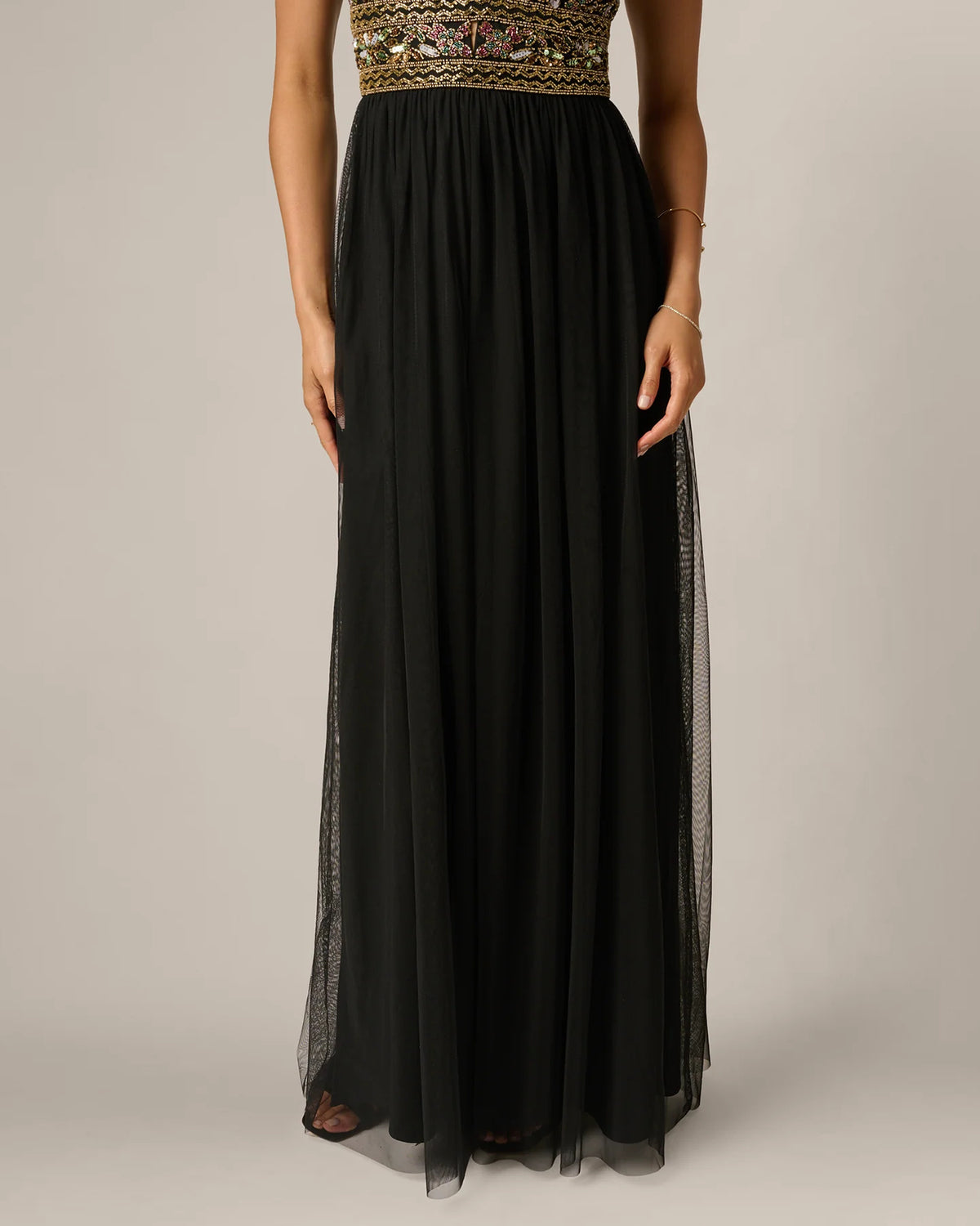 spaghetti strap a-line maxi mother of the bride dress - image 4