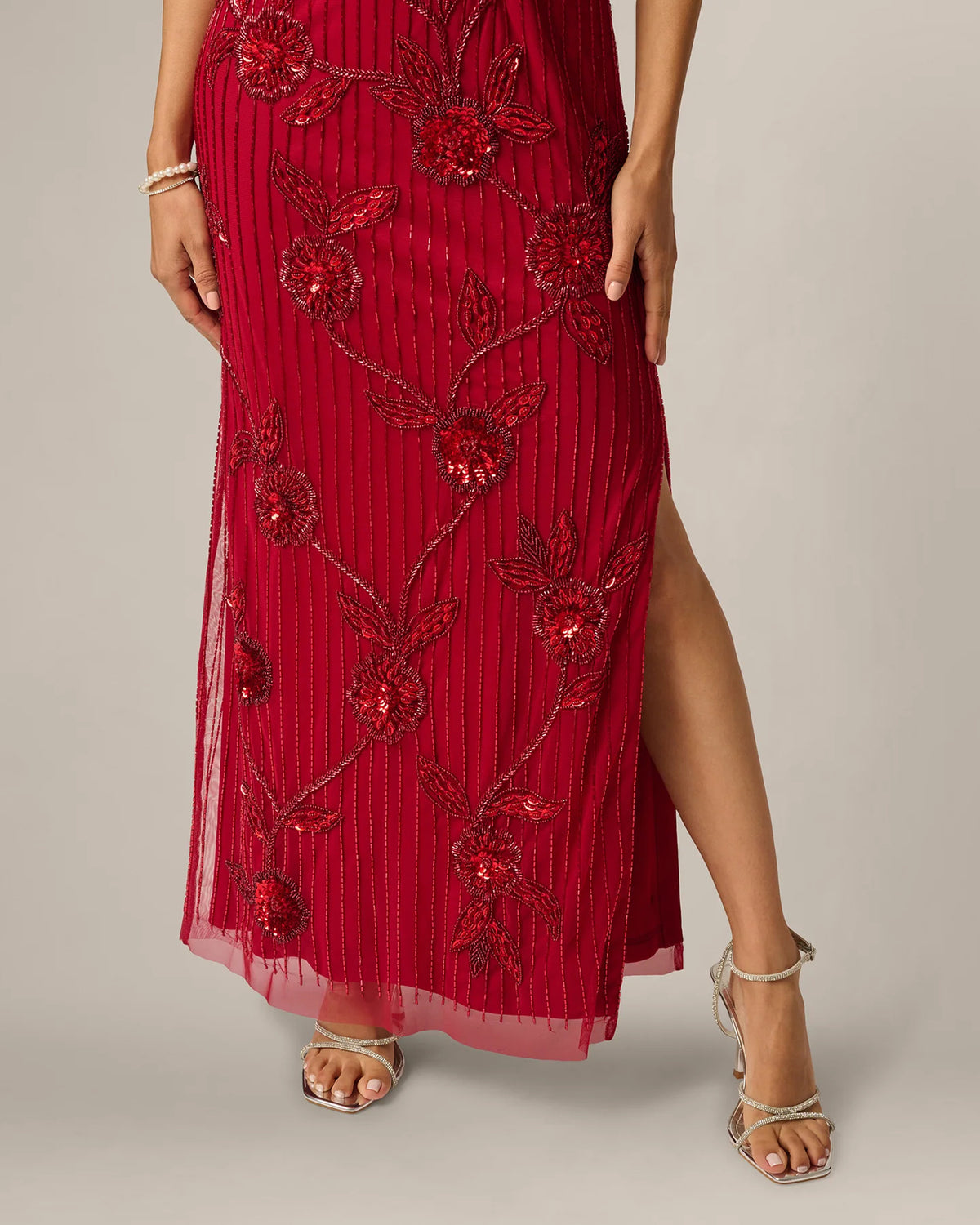 spaghetti strap sheath maxi mother of the bride dress - image 4