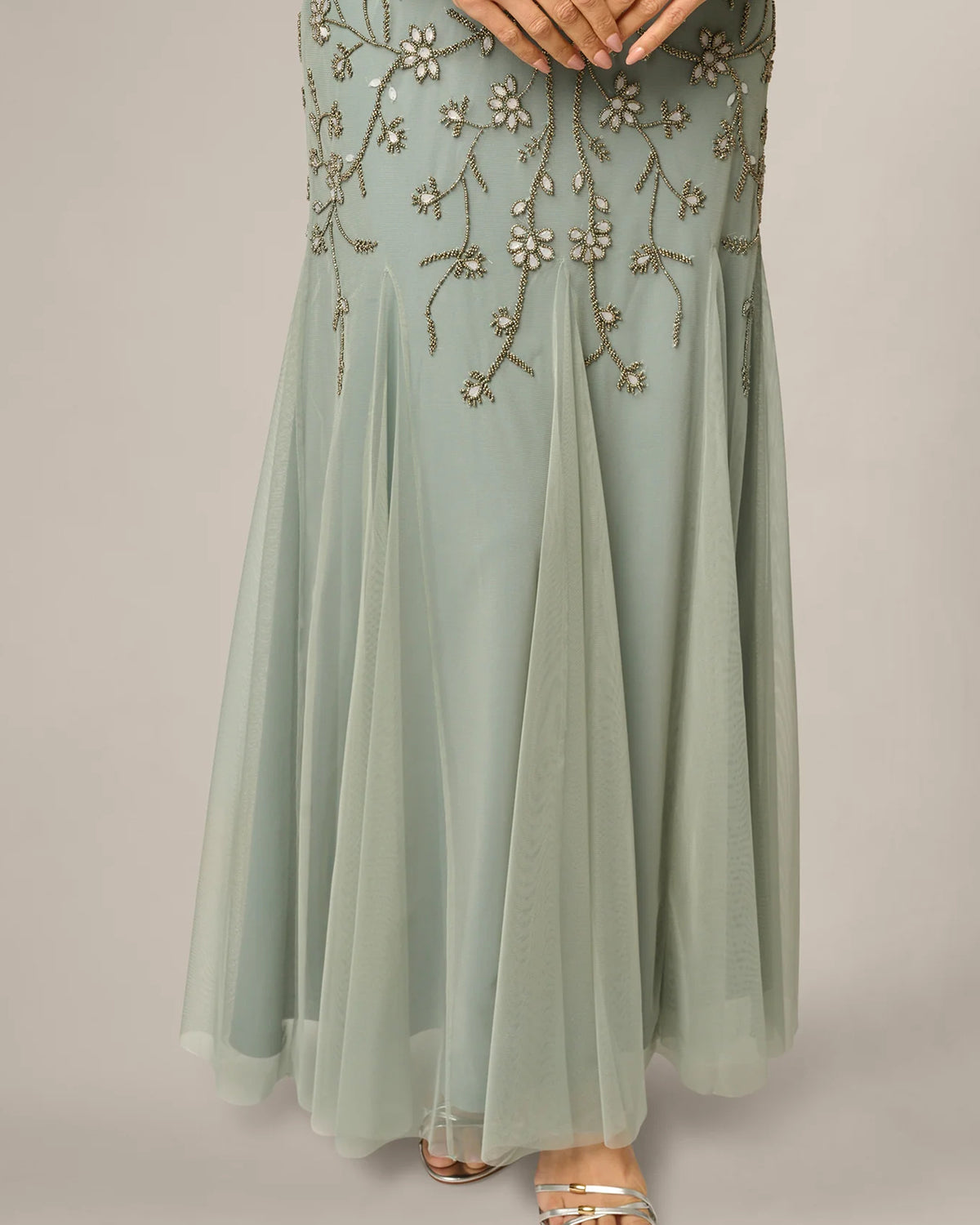 spaghetti strap mermaid maxi mother of the bride dress - image 4
